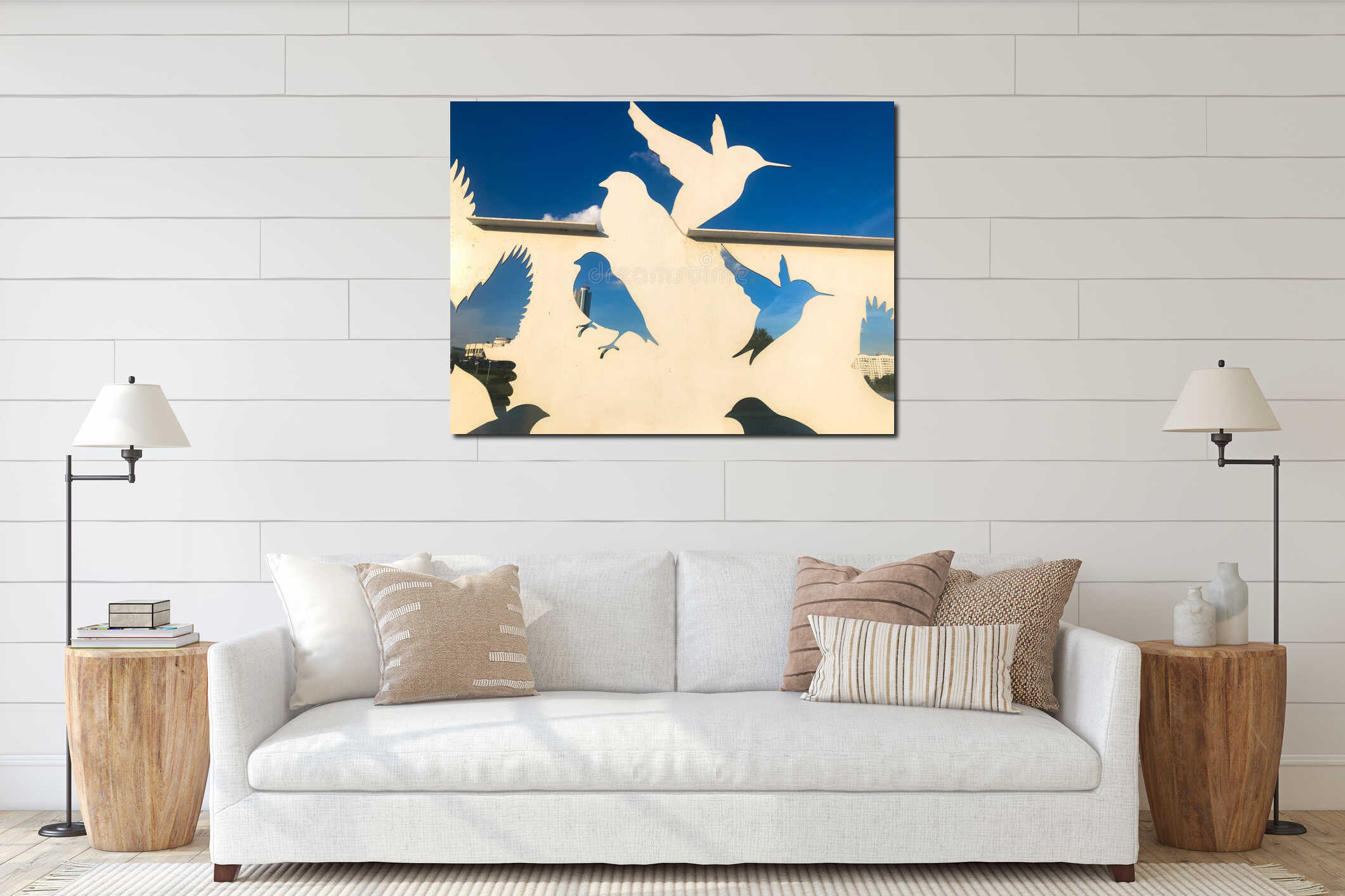 Canvas hanging interior mockup