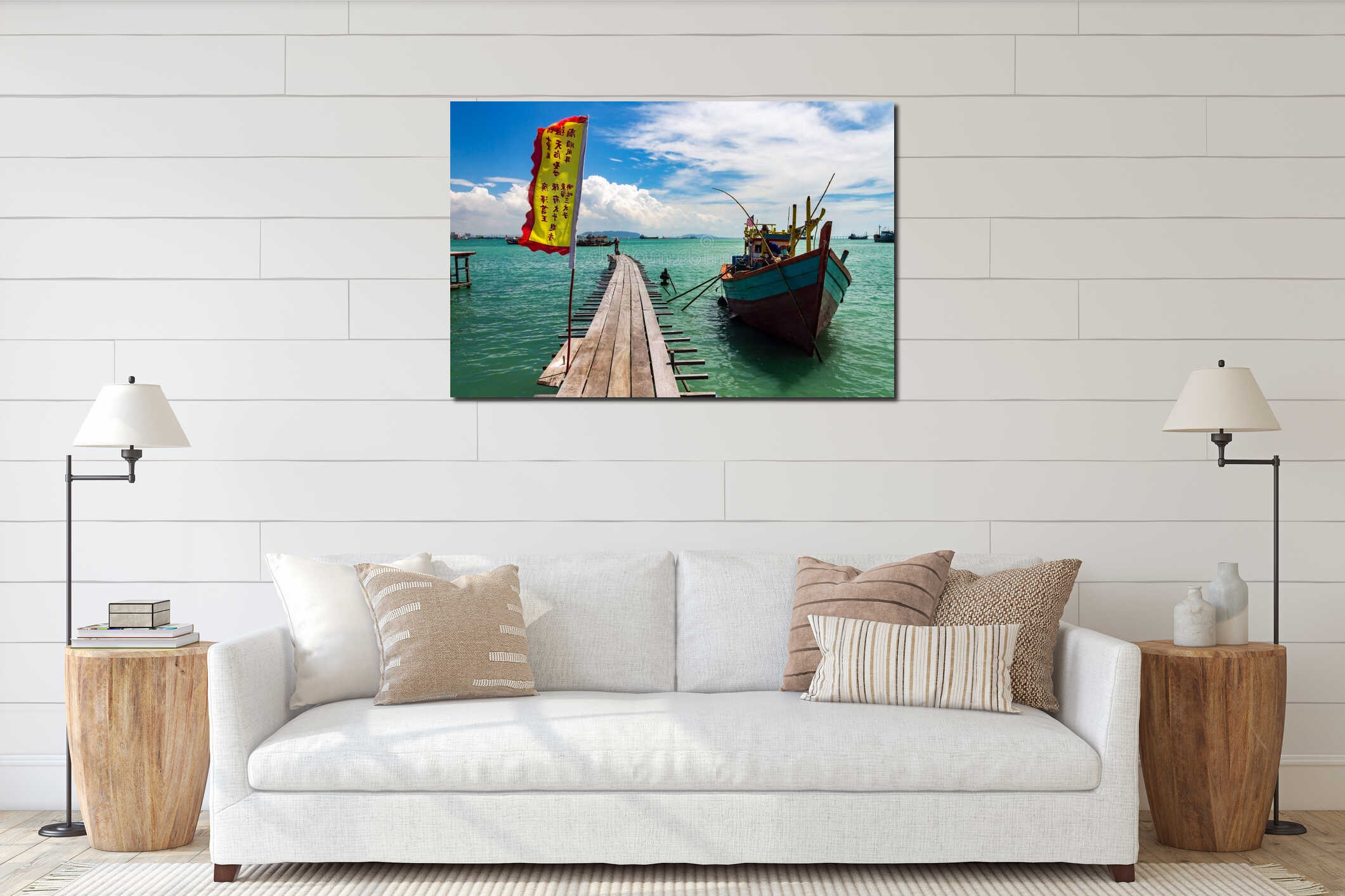 Canvas hanging interior mockup