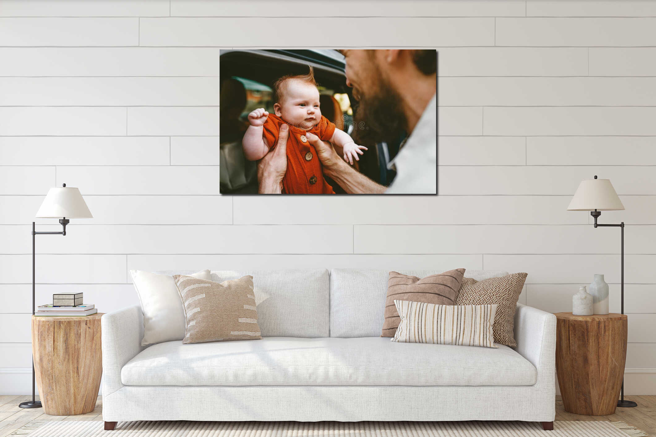 Canvas hanging interior mockup
