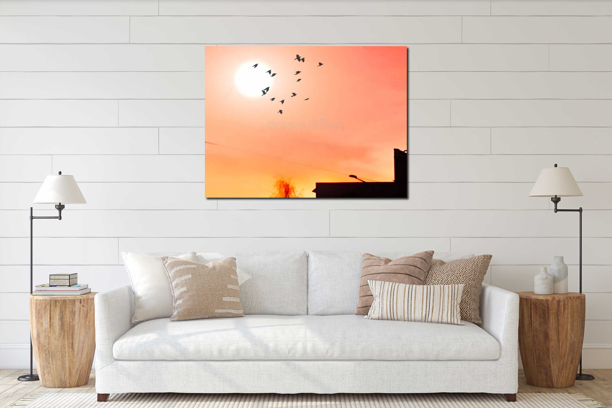 Canvas hanging interior mockup