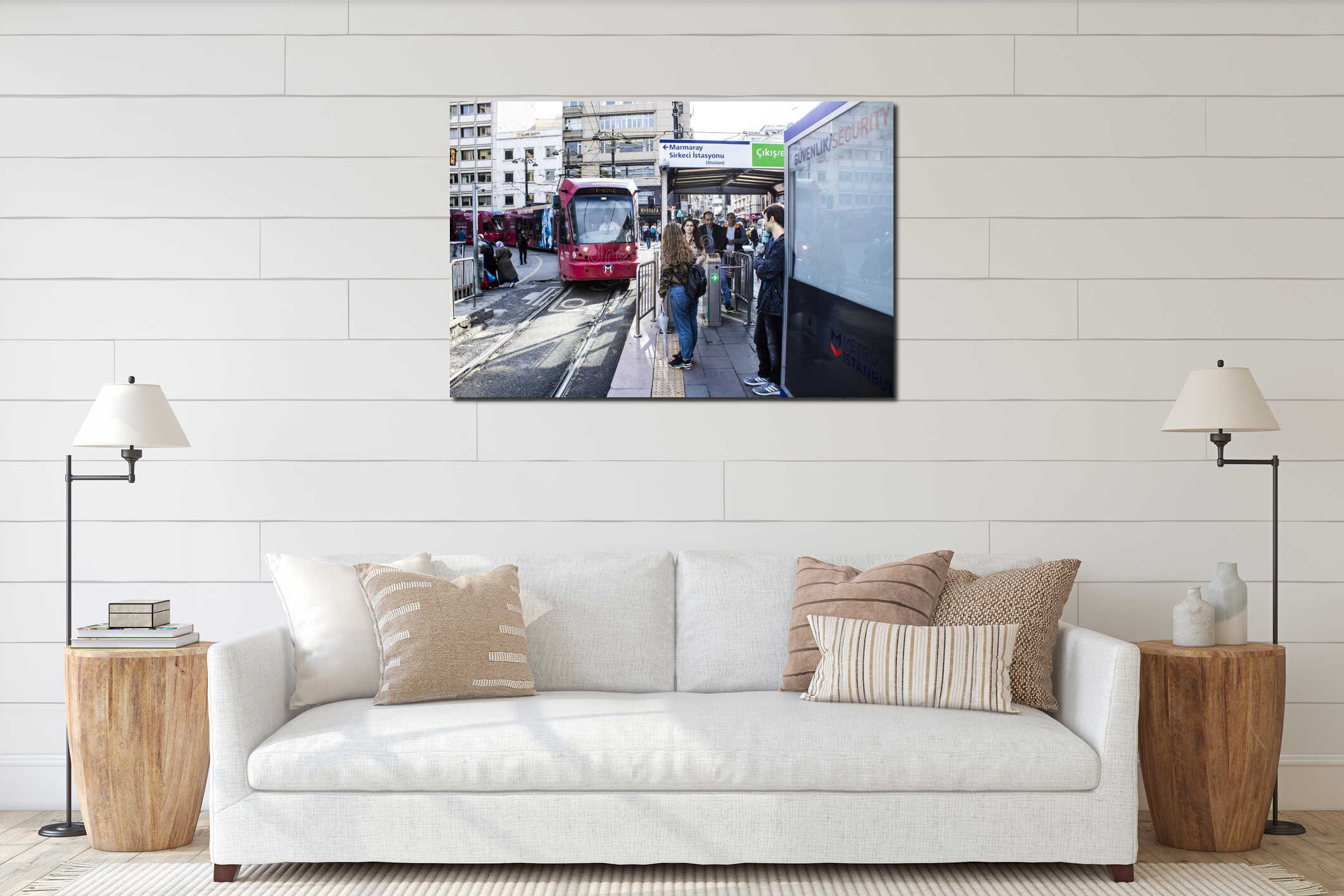Canvas hanging interior mockup