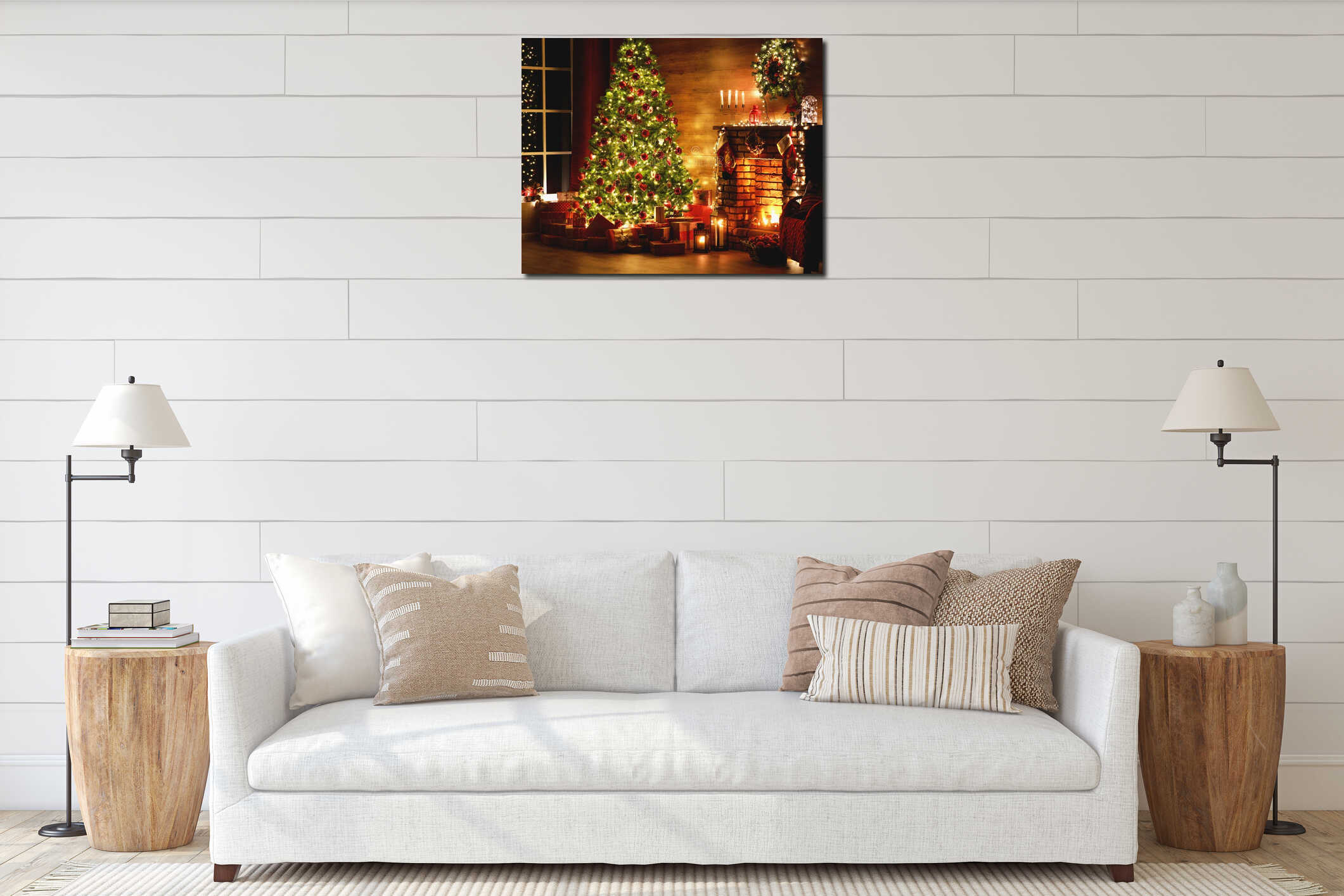 Canvas hanging interior mockup
