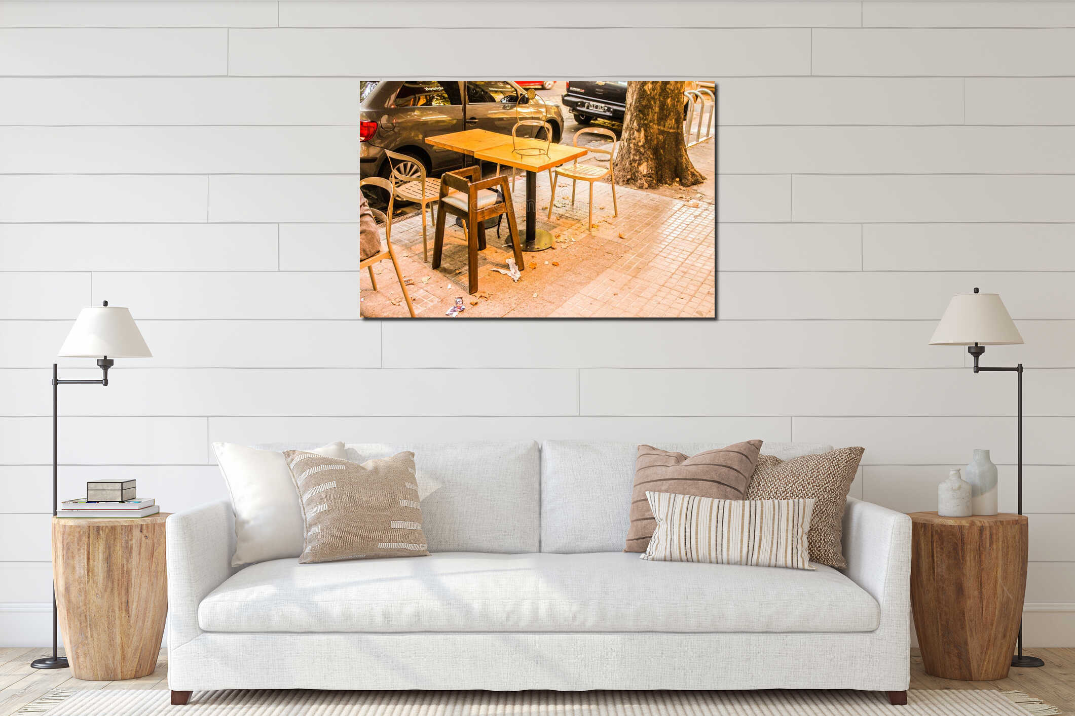 Canvas hanging interior mockup