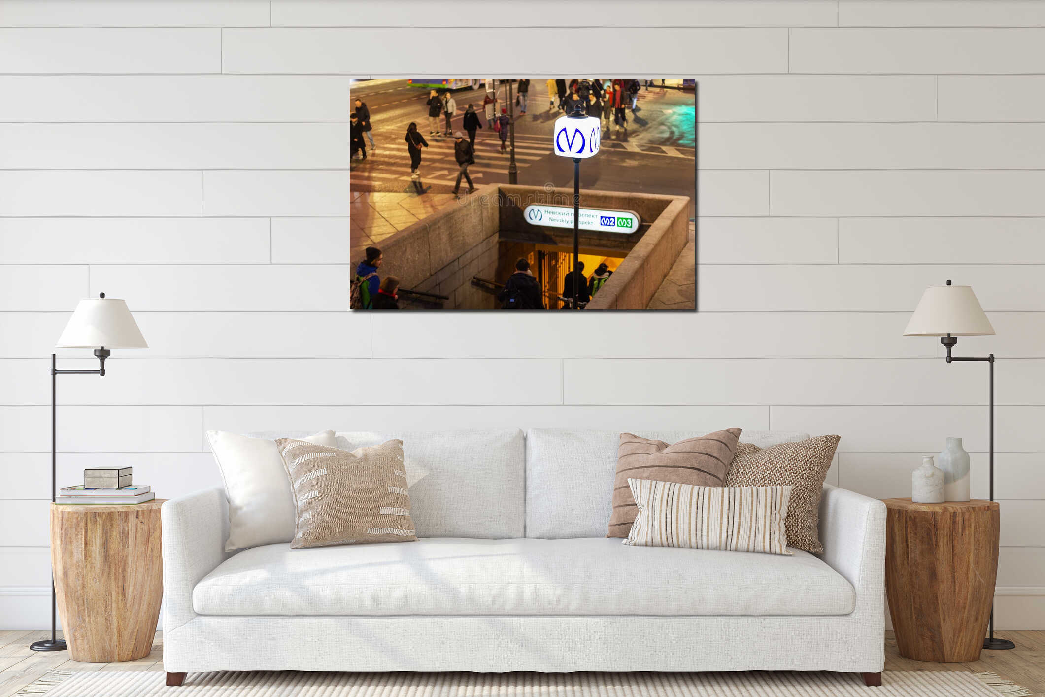 Canvas hanging interior mockup