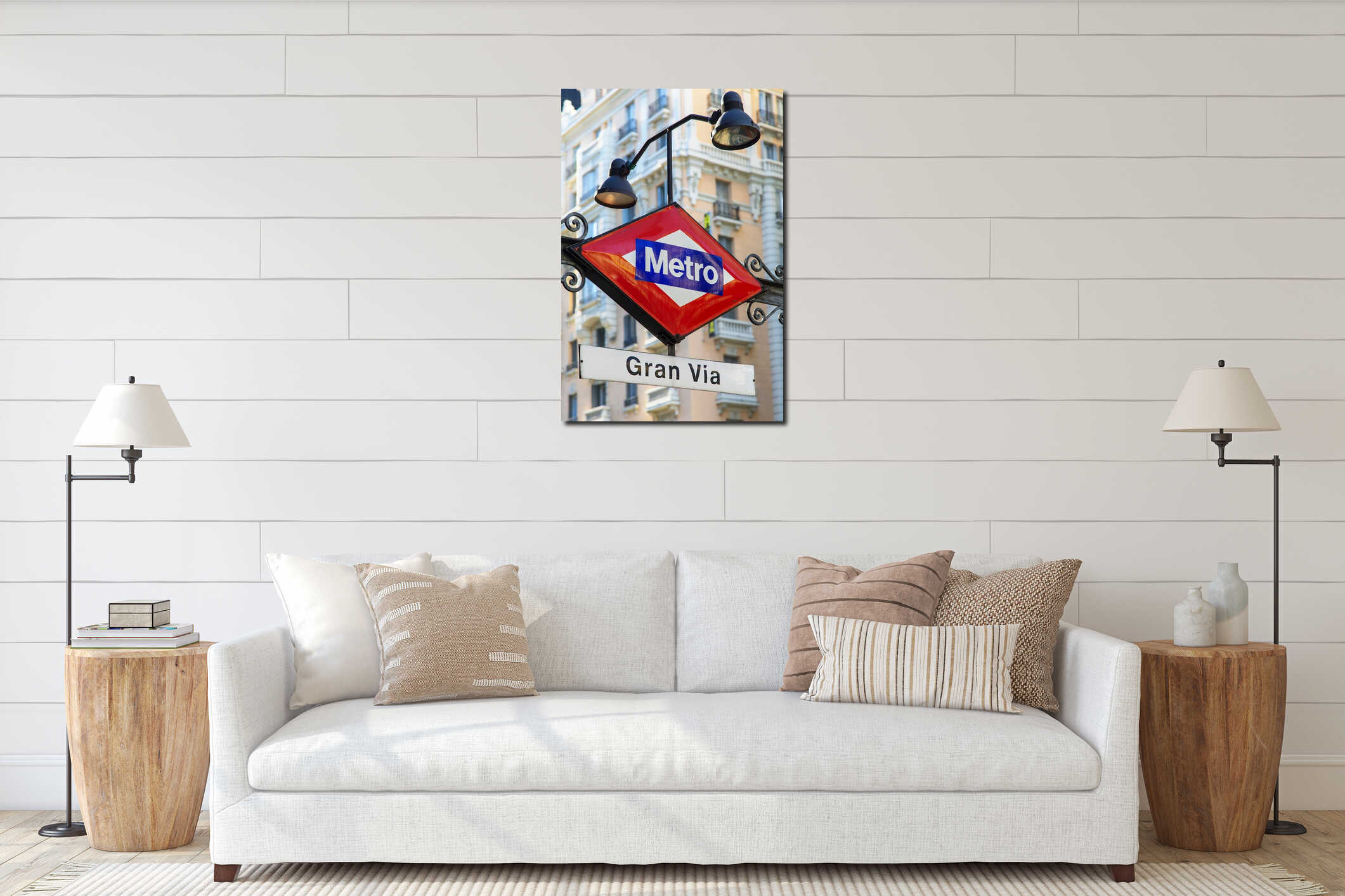 Canvas hanging interior mockup