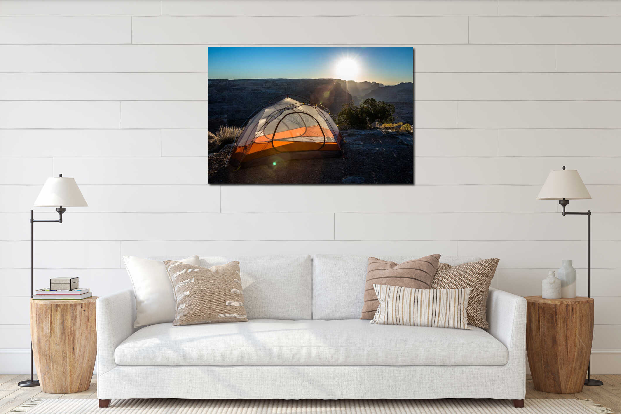 Canvas hanging interior mockup