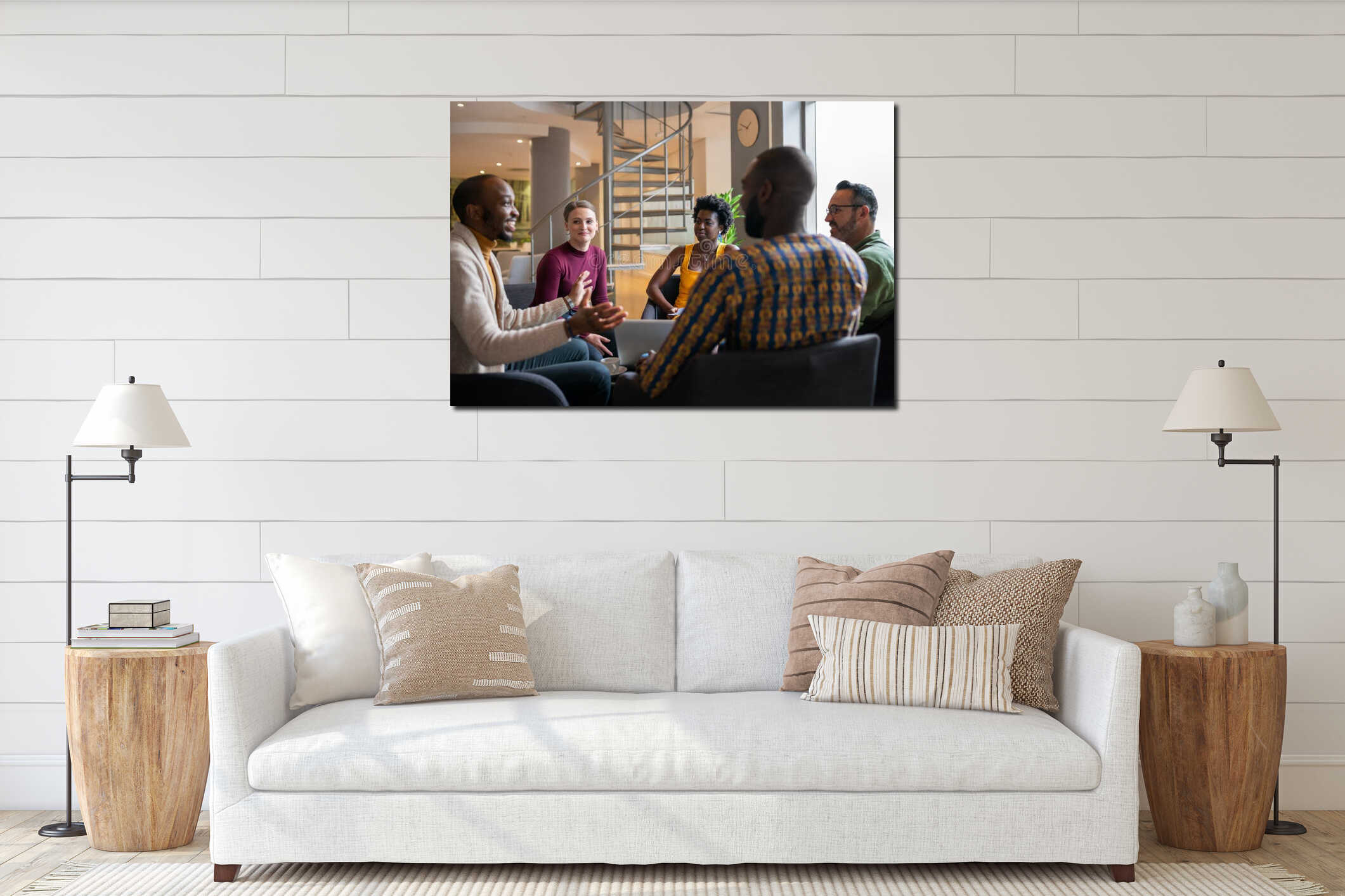 Canvas hanging interior mockup