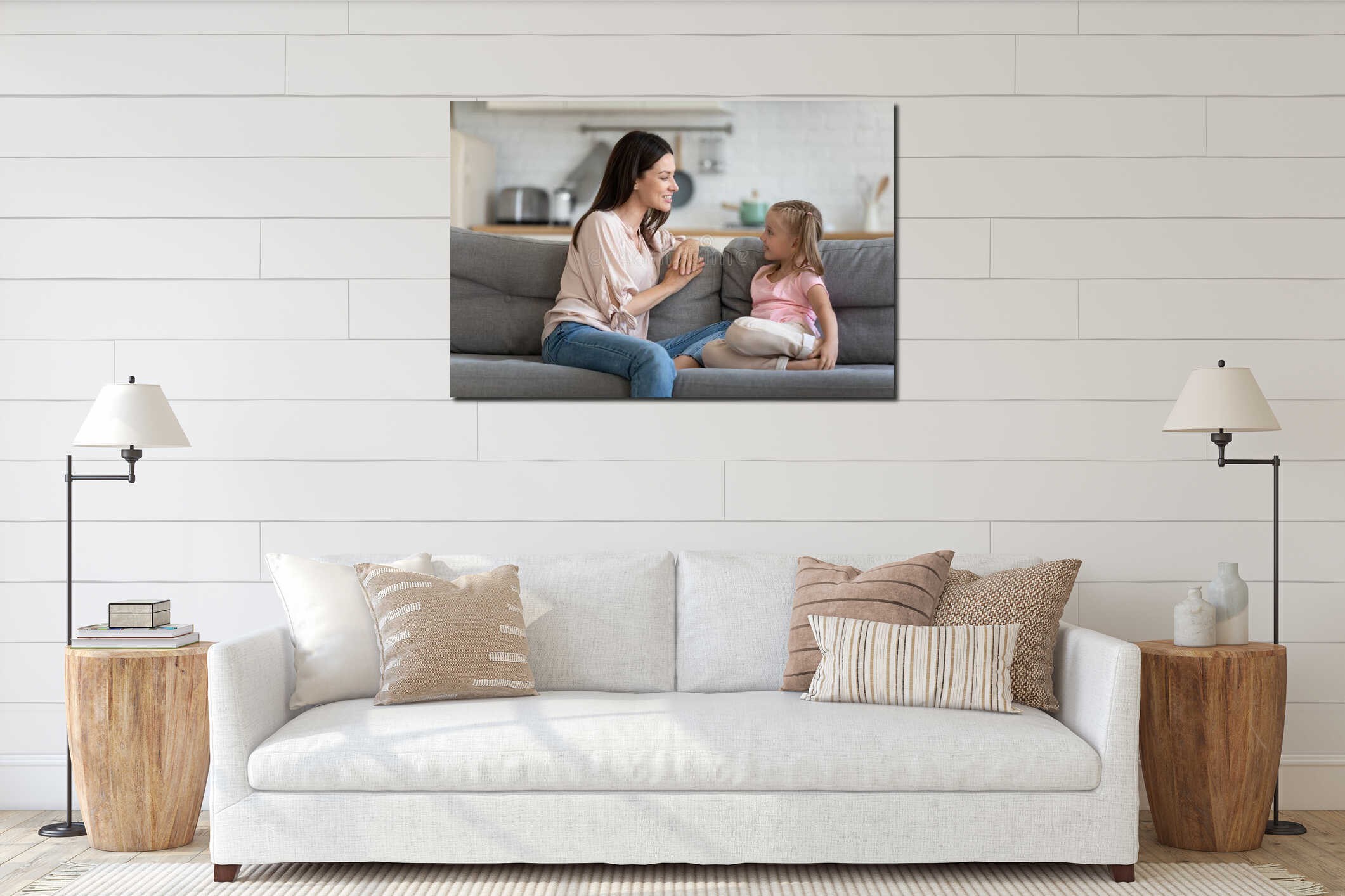 Canvas hanging interior mockup