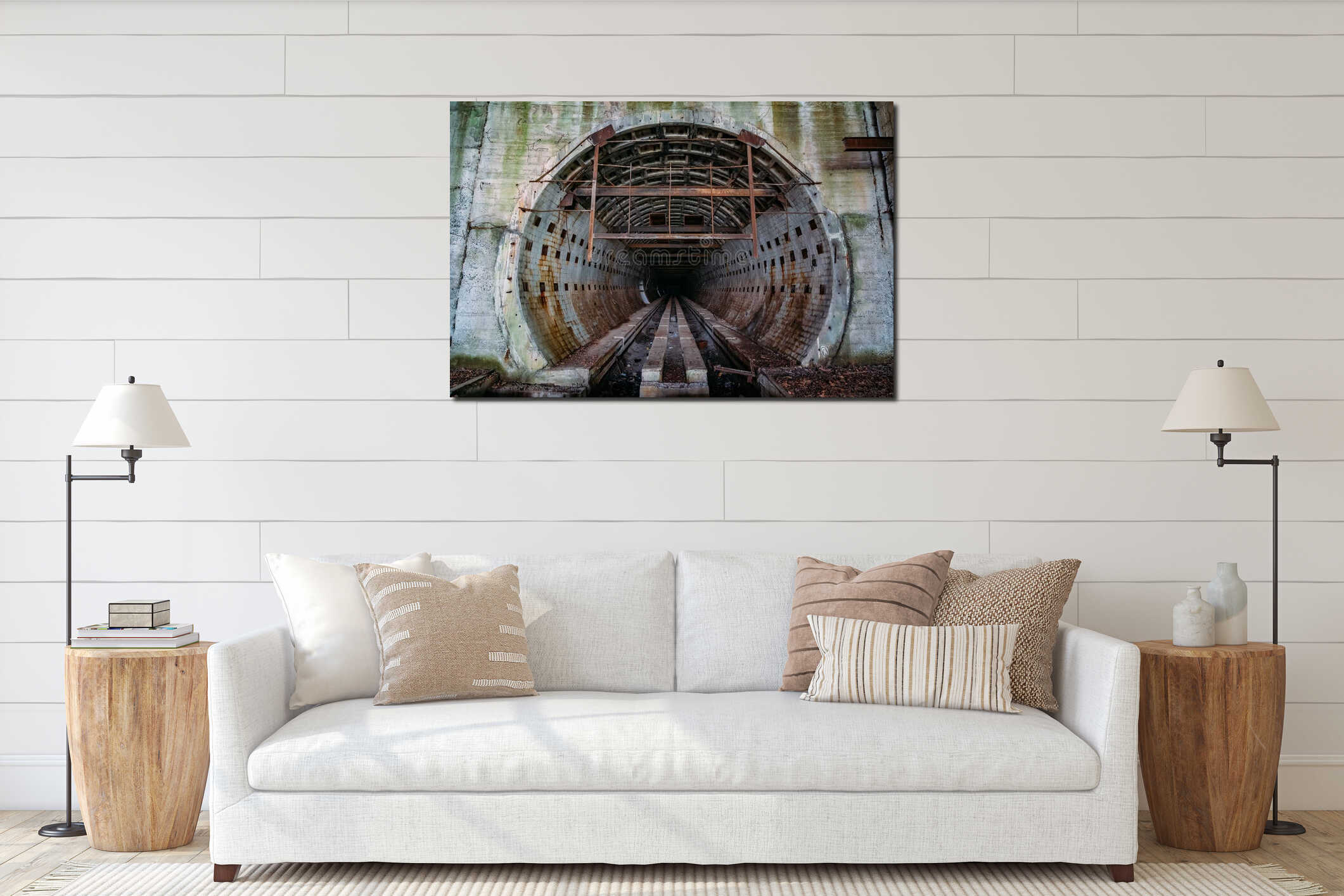 Canvas hanging interior mockup
