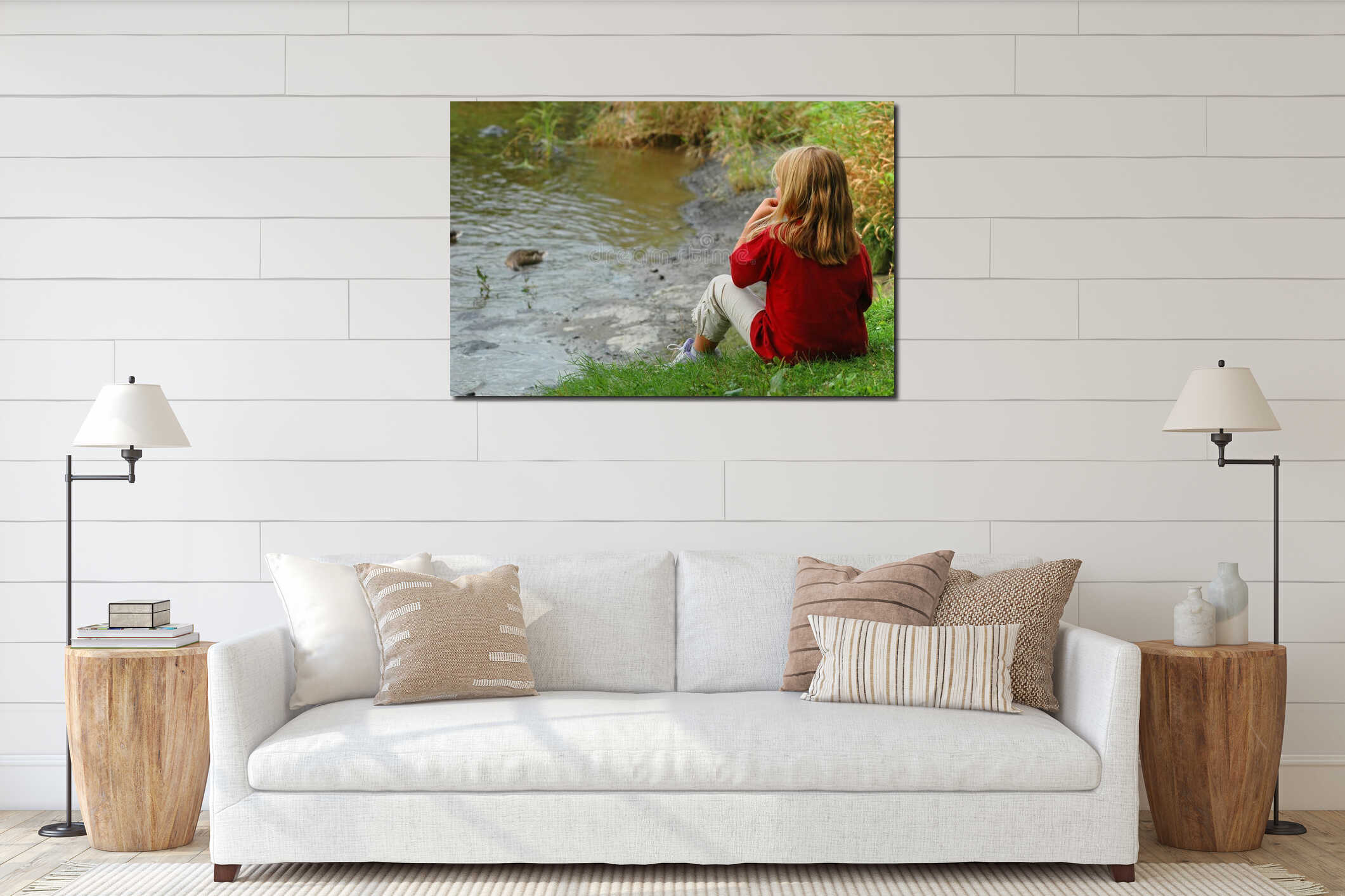 Canvas hanging interior mockup