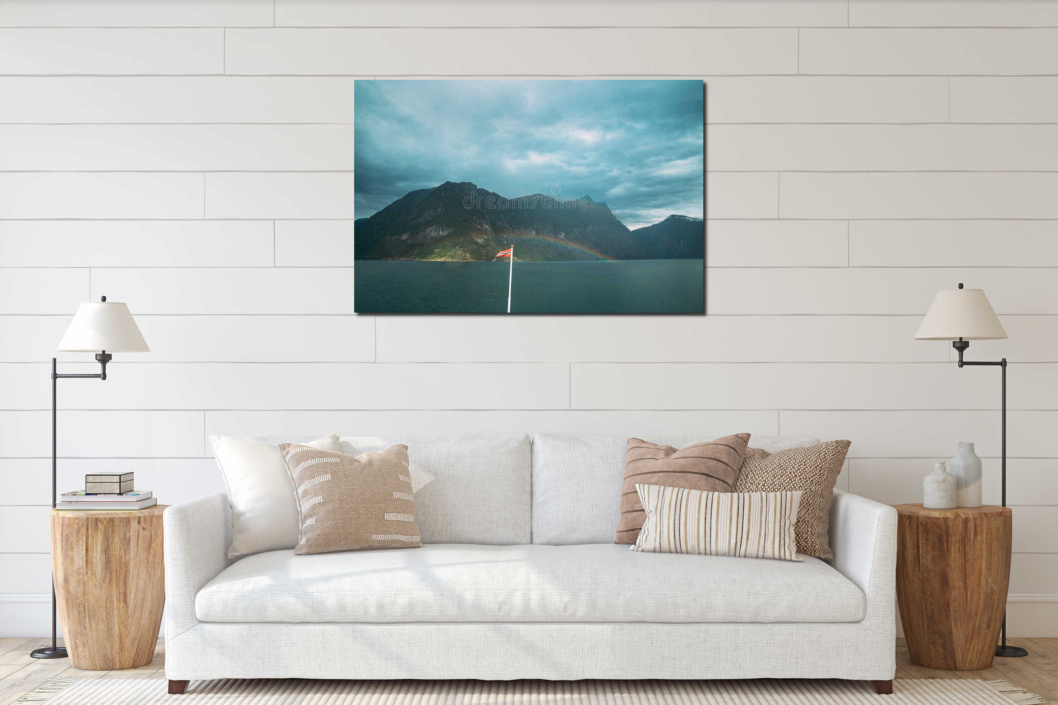 Canvas hanging interior mockup