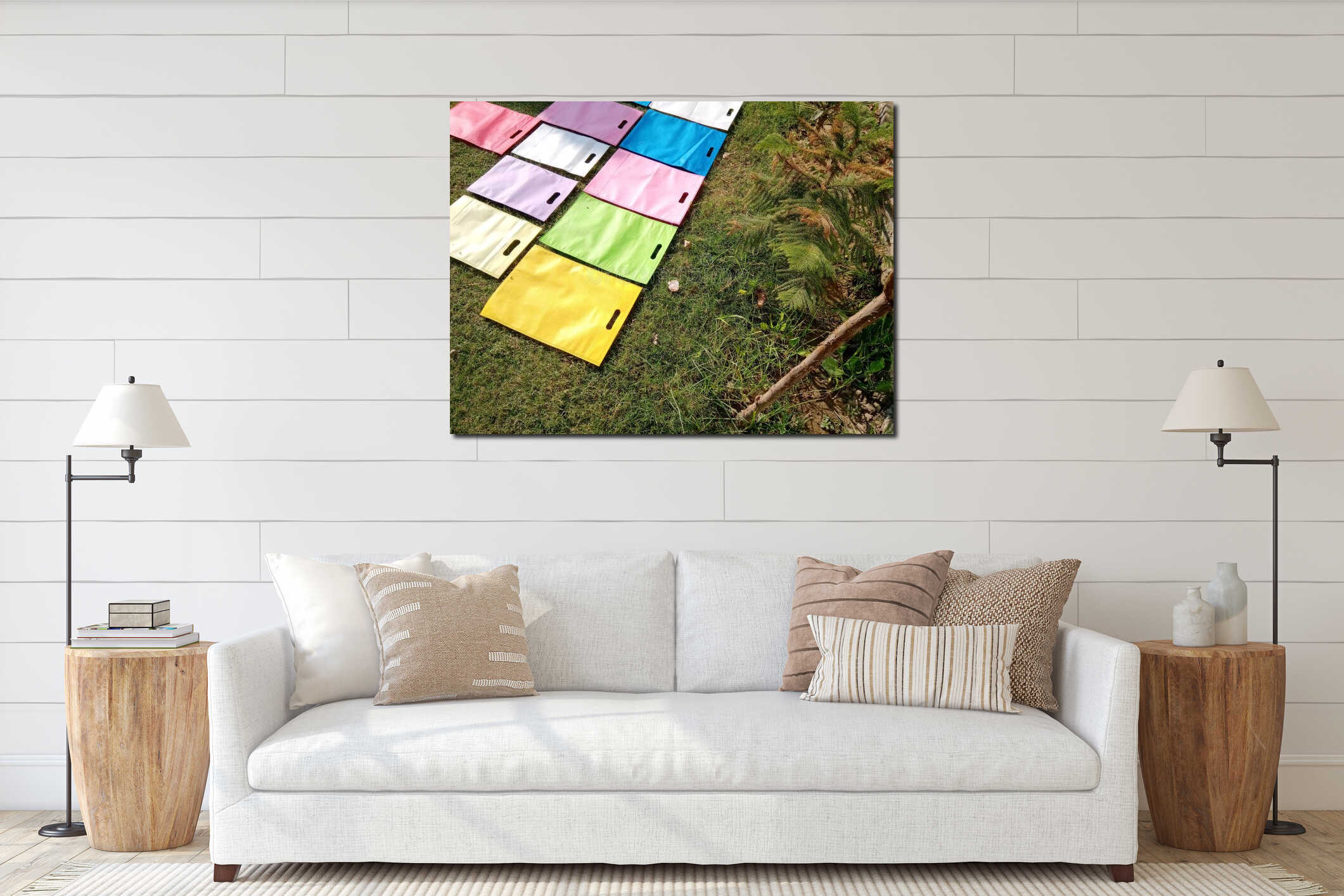 Canvas hanging interior mockup