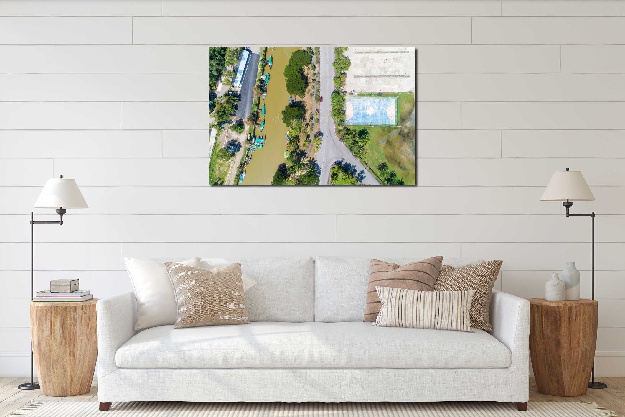 Canvas hanging interior mockup