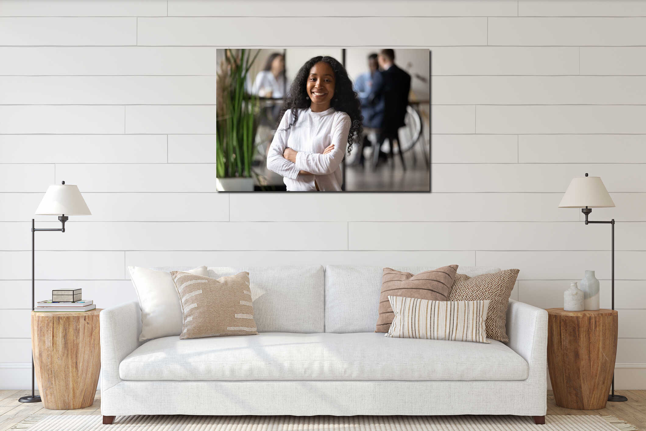Canvas hanging interior mockup