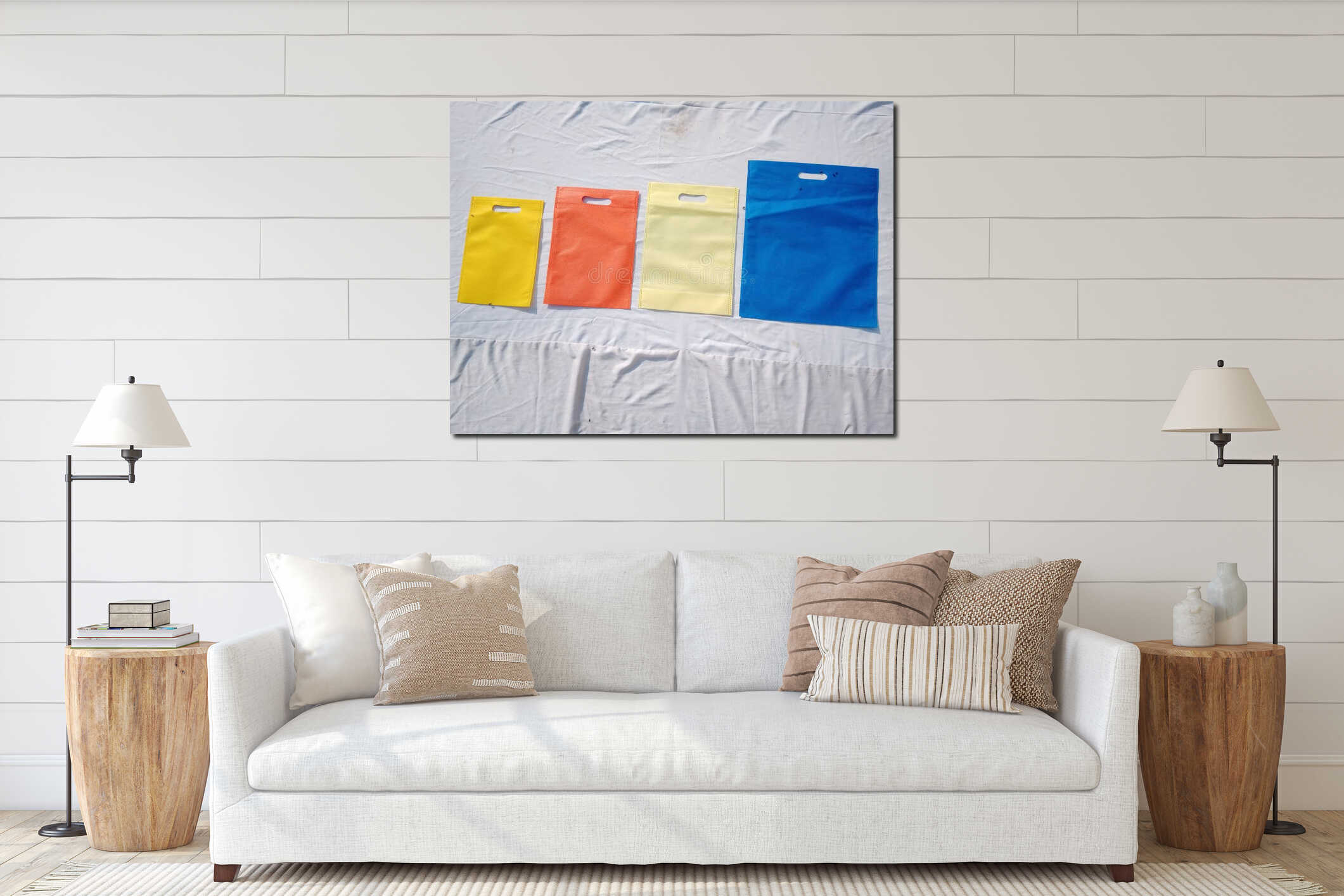 Canvas hanging interior mockup