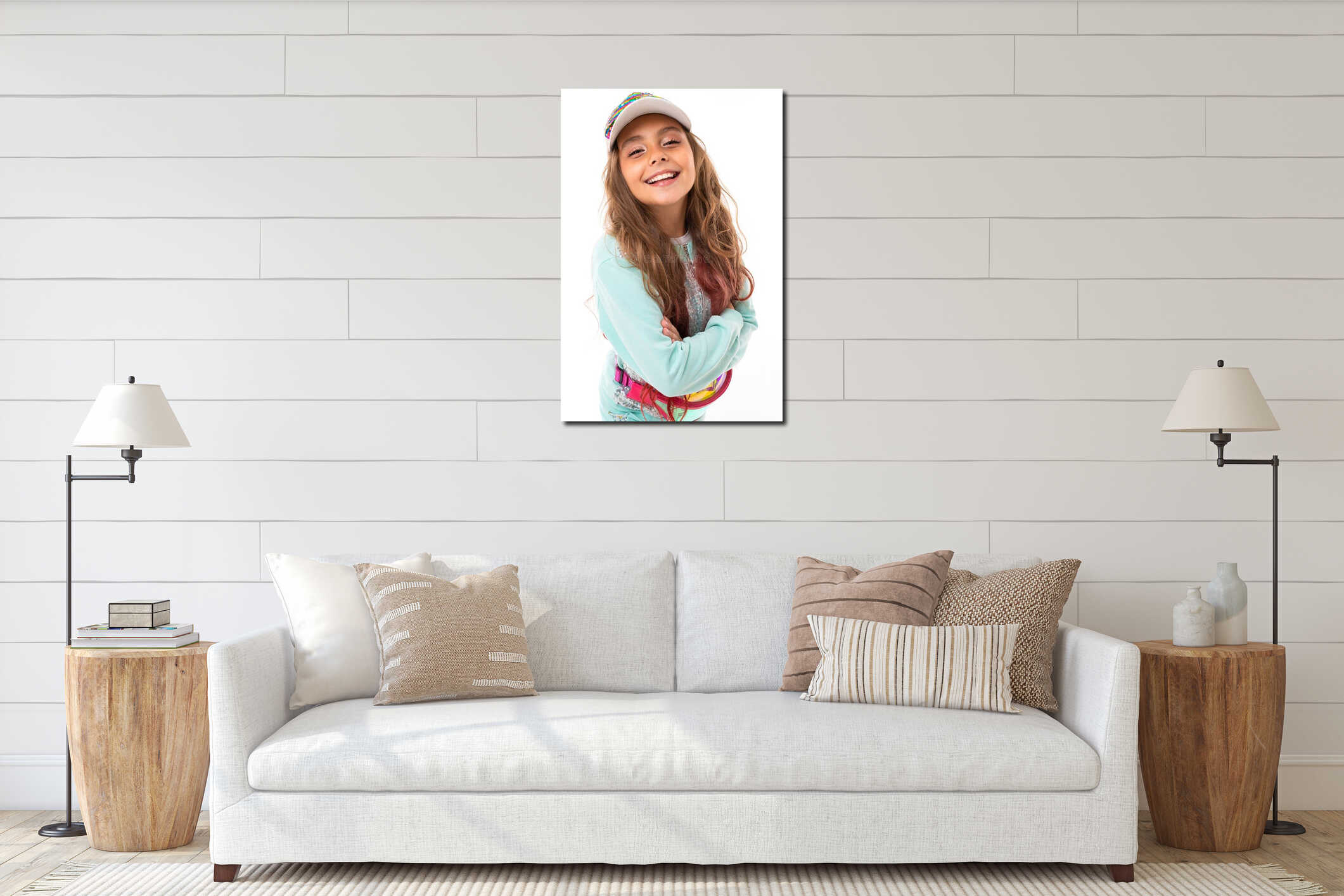 Canvas hanging interior mockup