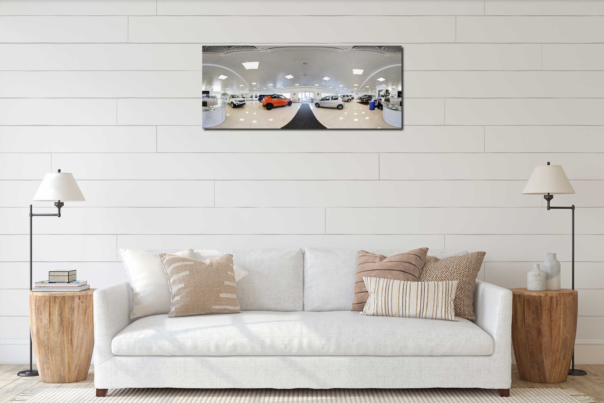 Canvas hanging interior mockup