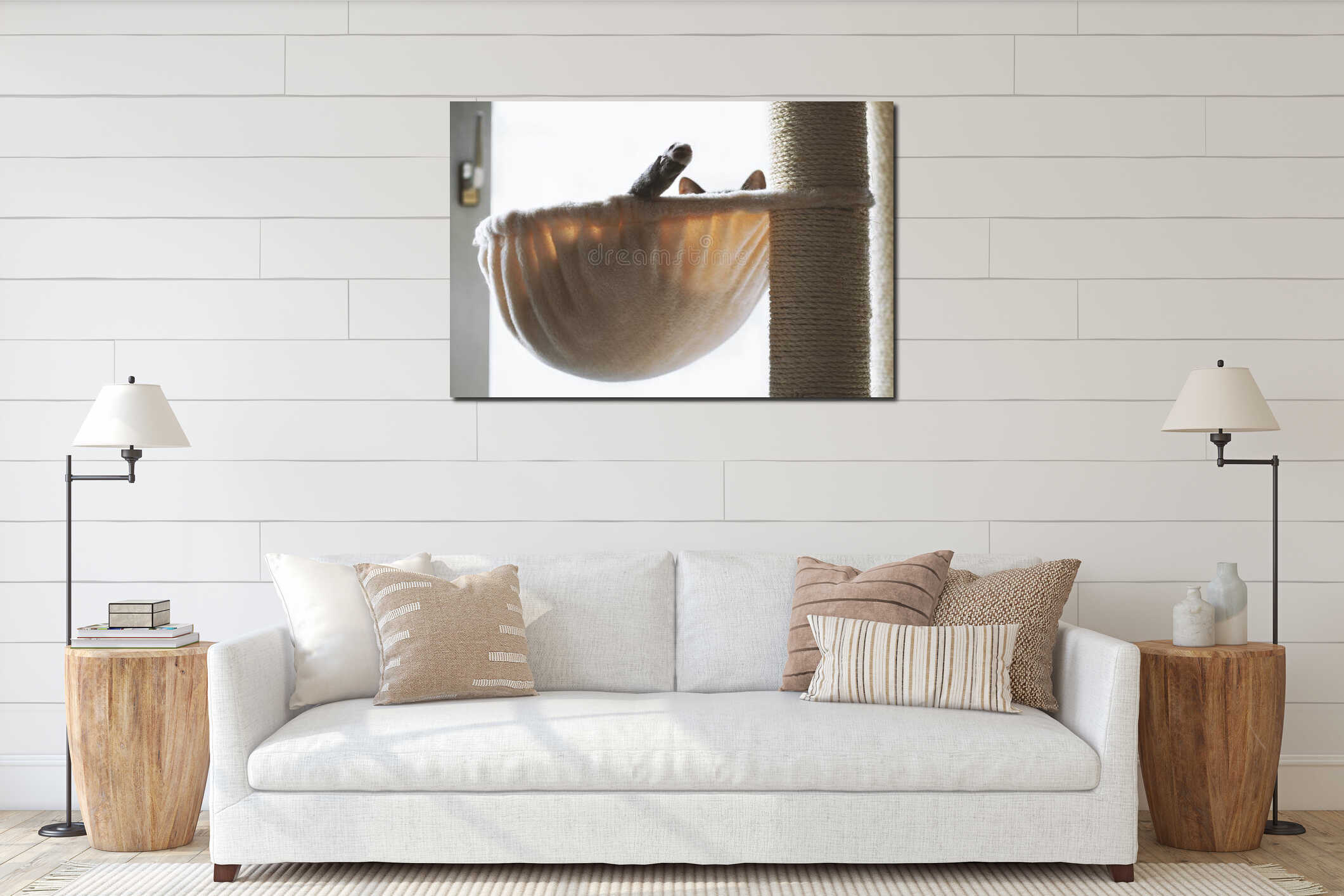 Canvas hanging interior mockup