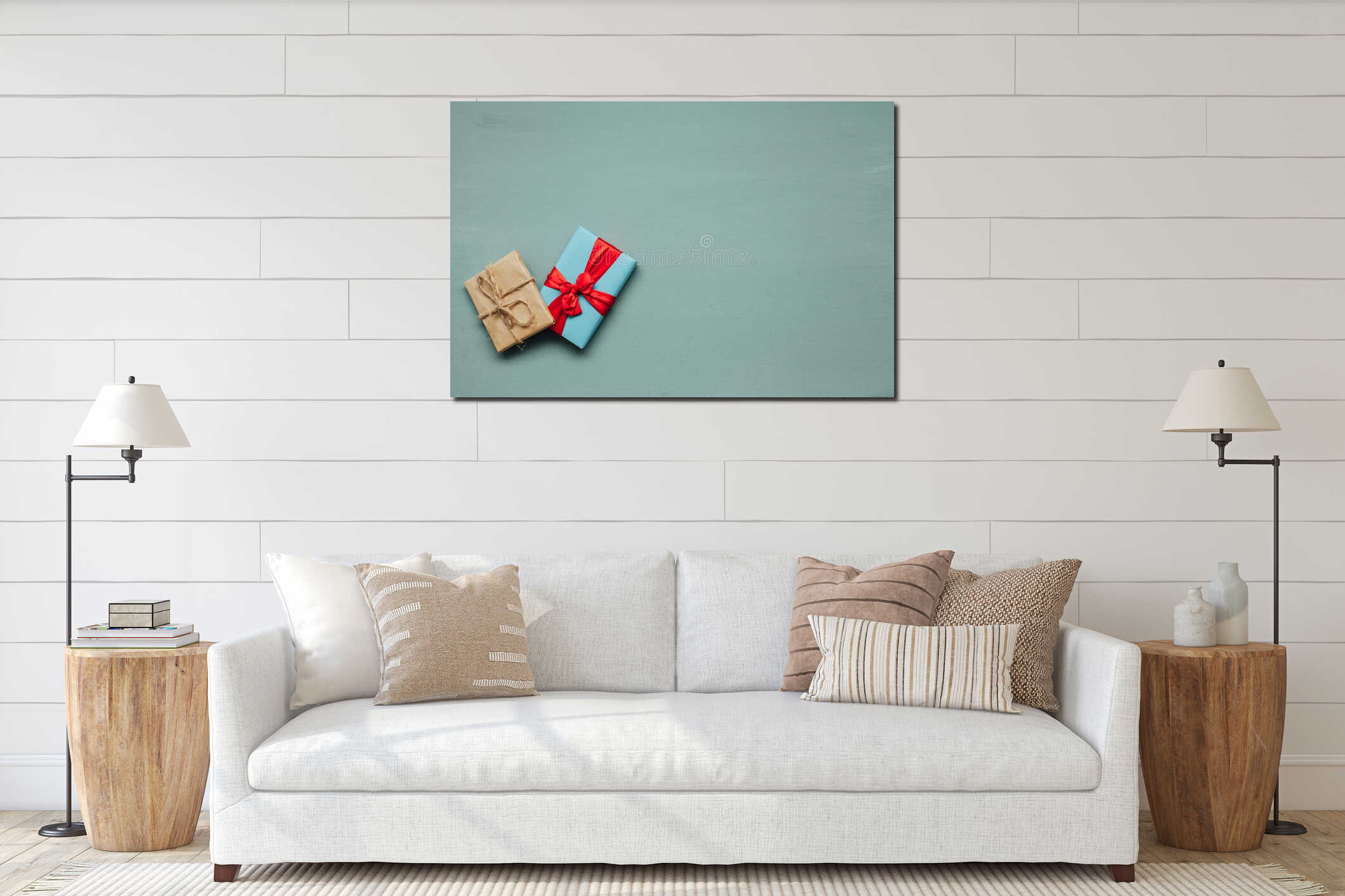 Canvas hanging interior mockup