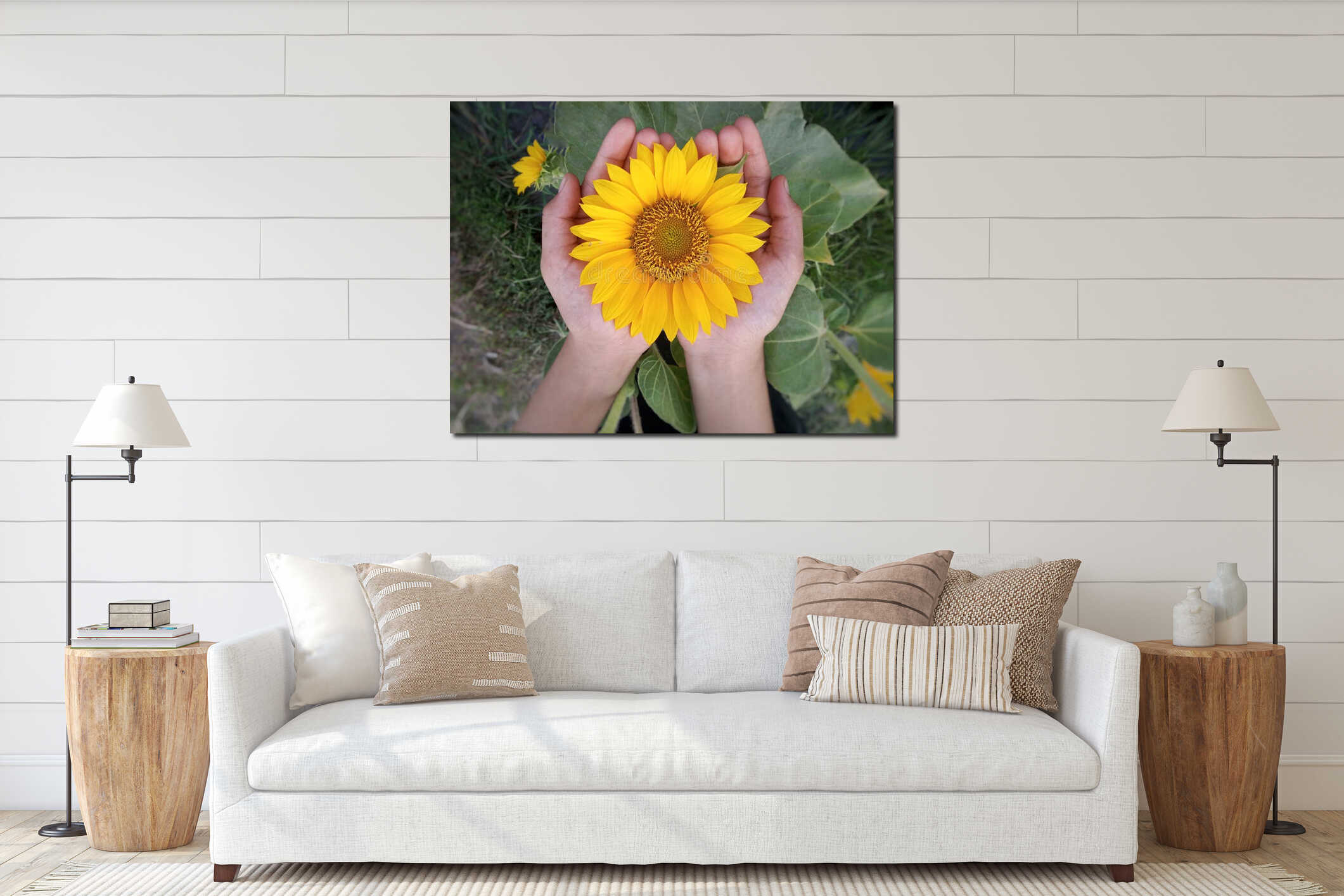 Canvas hanging interior mockup