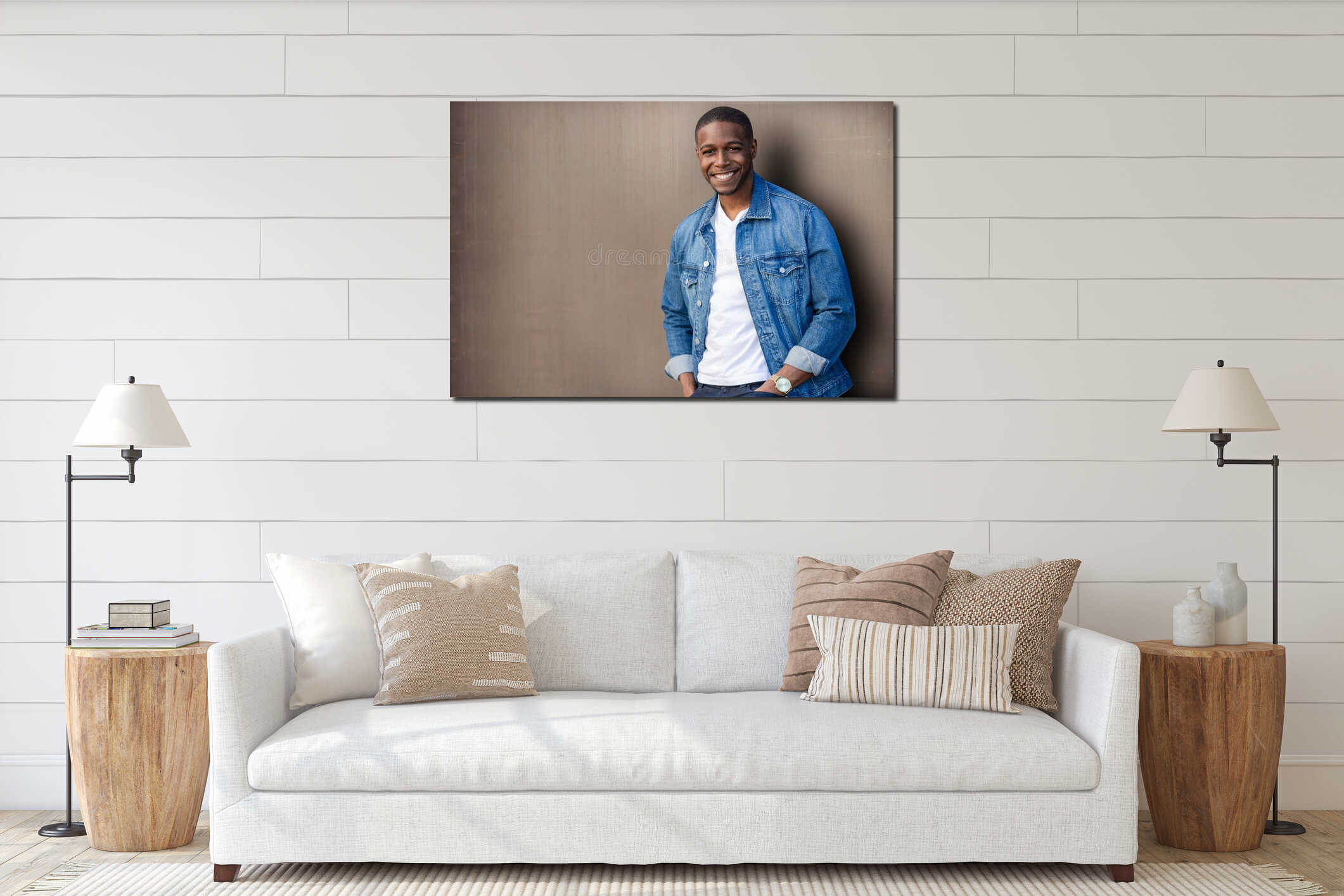 Canvas hanging interior mockup