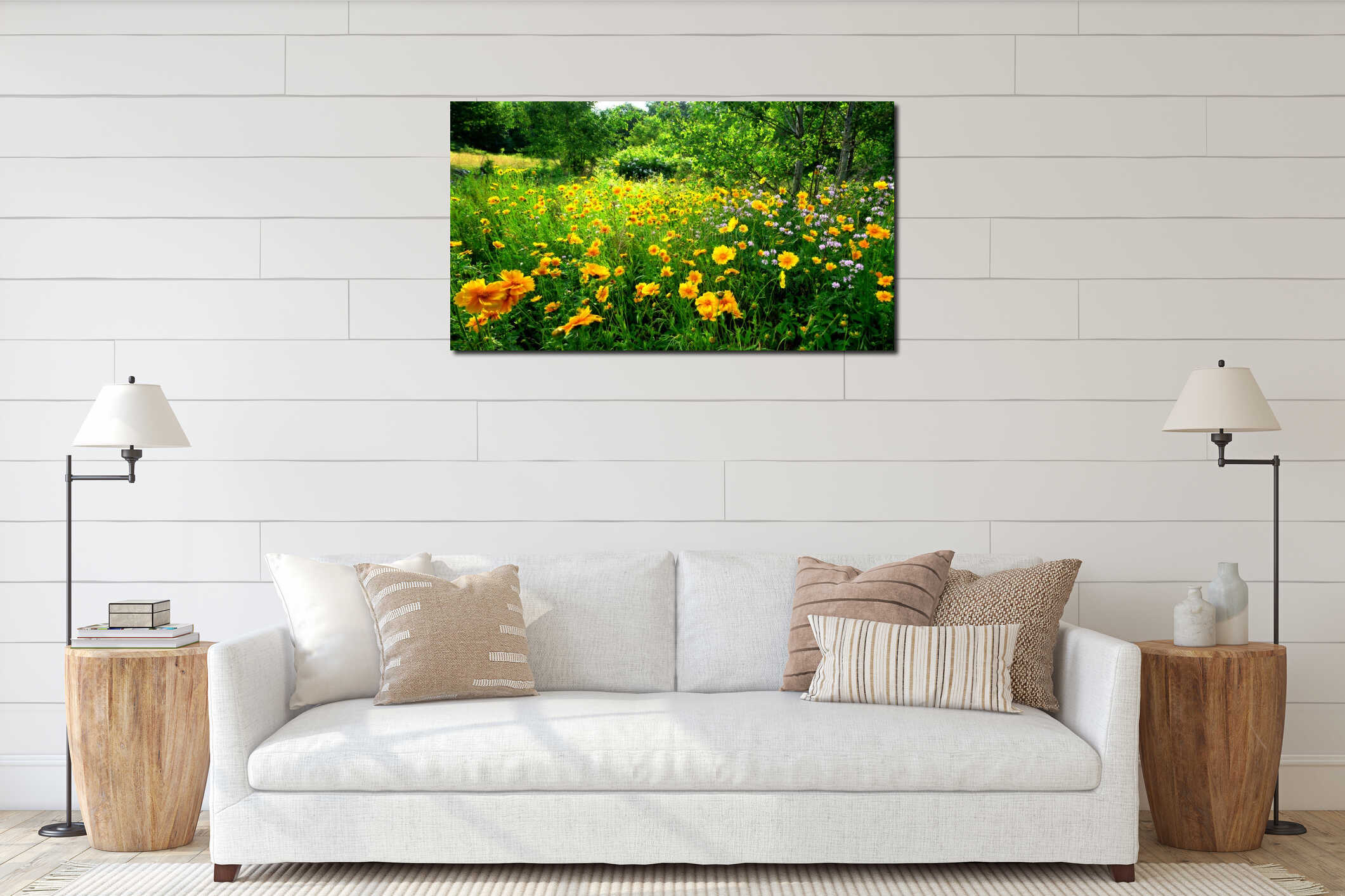 Canvas hanging interior mockup