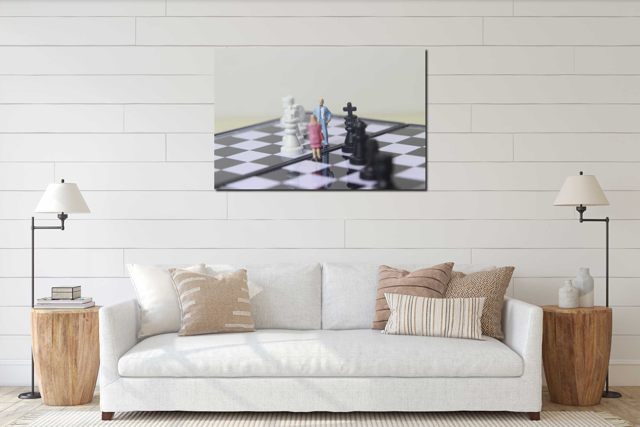 Canvas hanging interior mockup