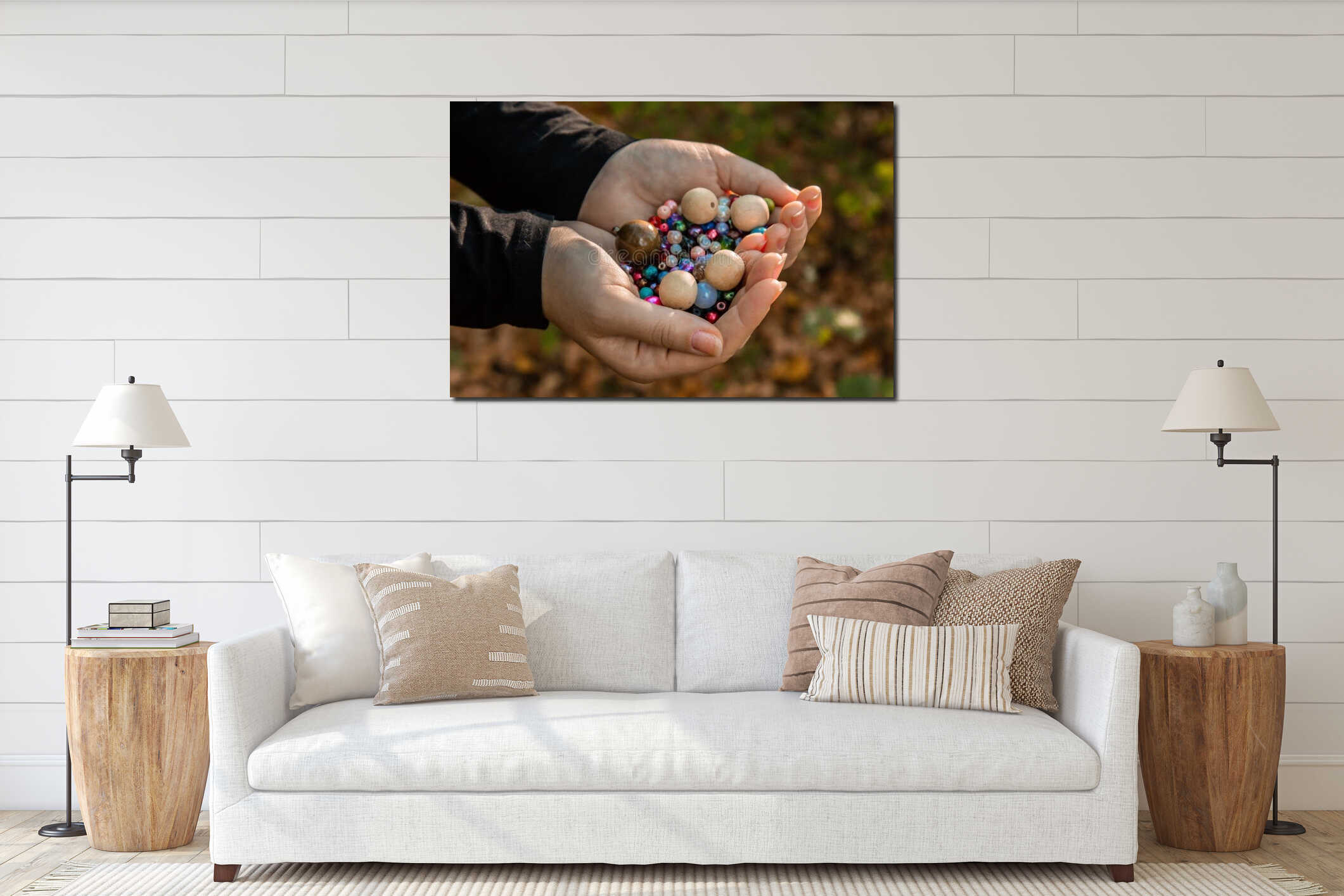 Canvas hanging interior mockup
