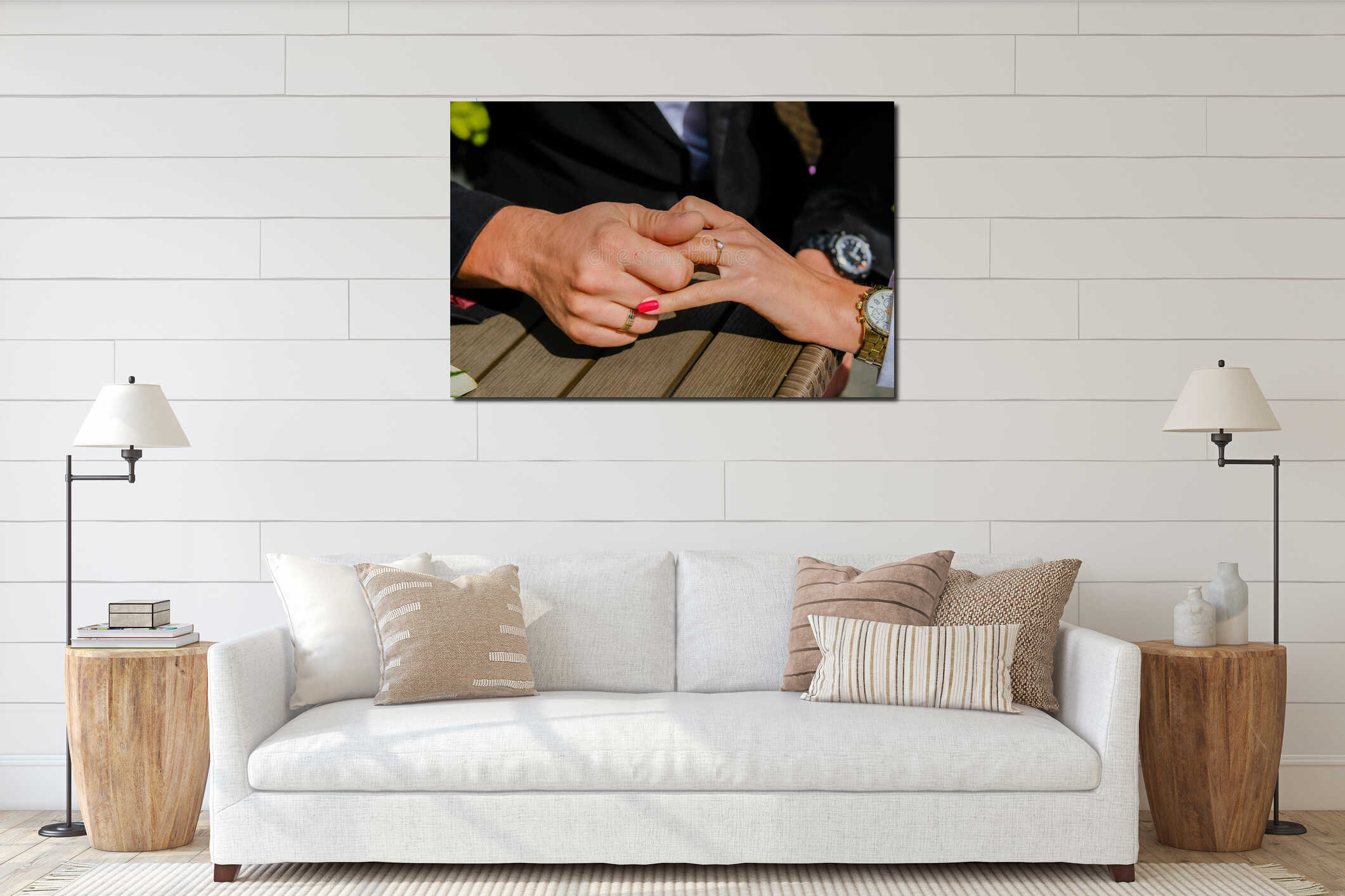 Canvas hanging interior mockup