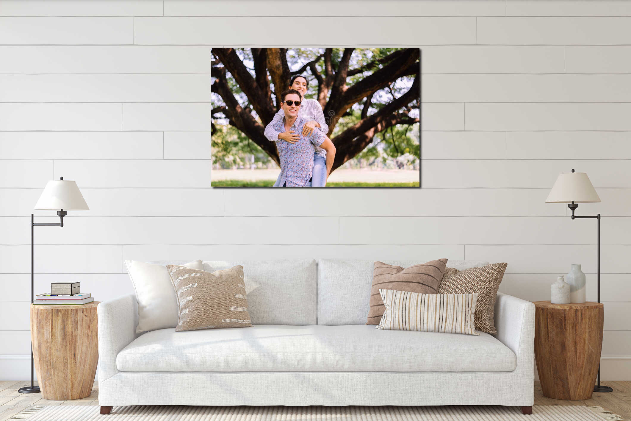 Canvas hanging interior mockup