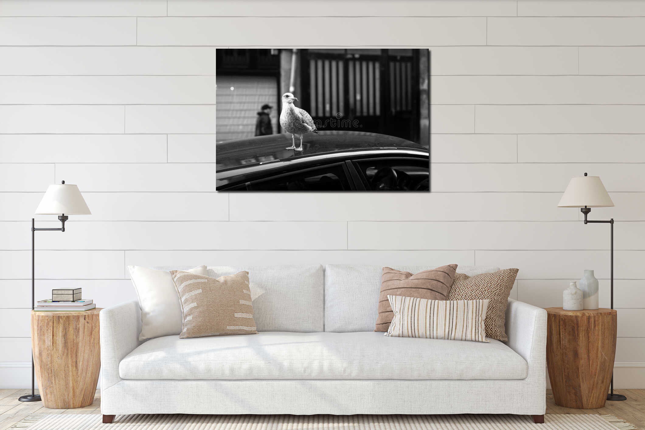Canvas hanging interior mockup
