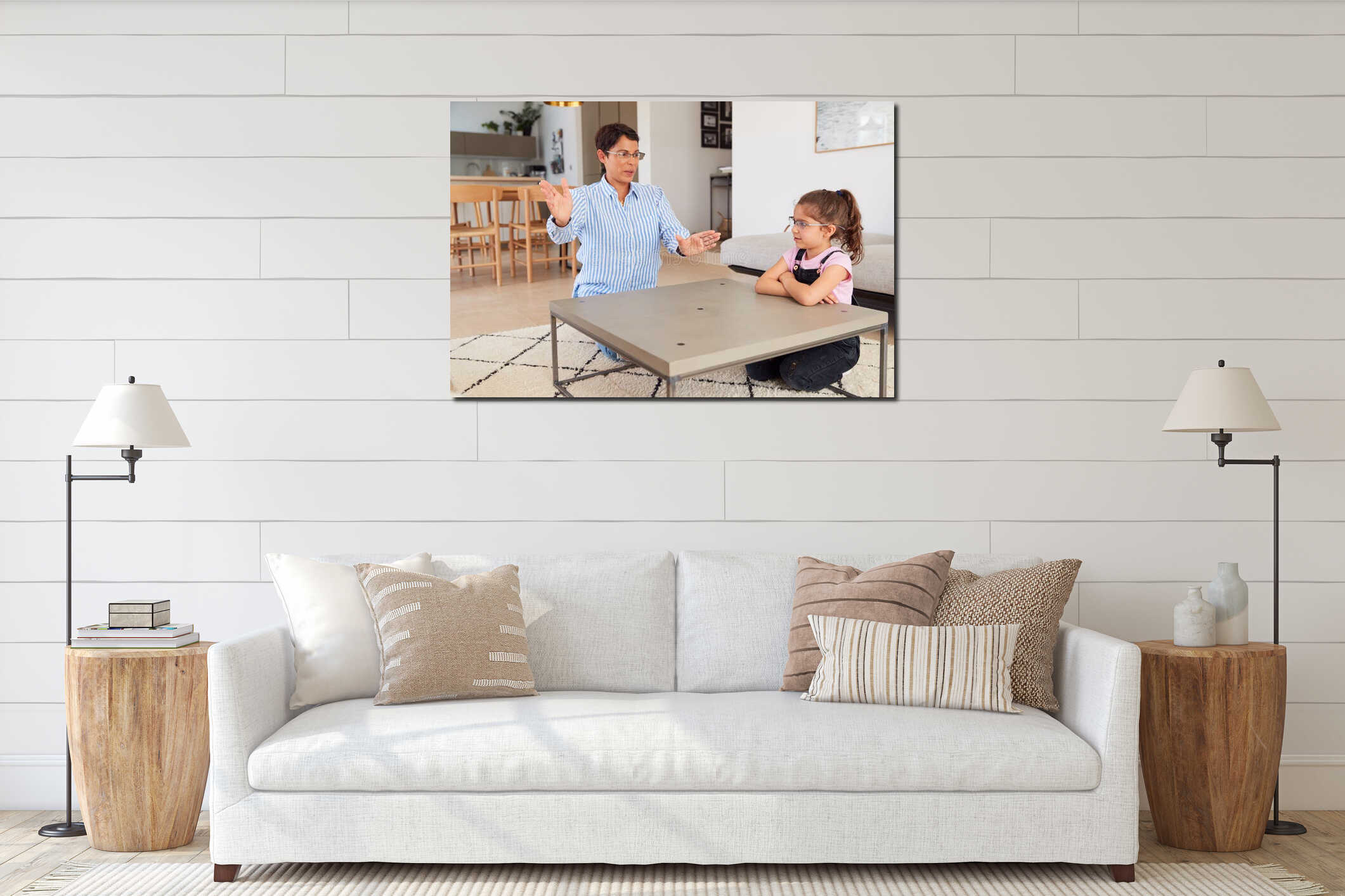 Canvas hanging interior mockup