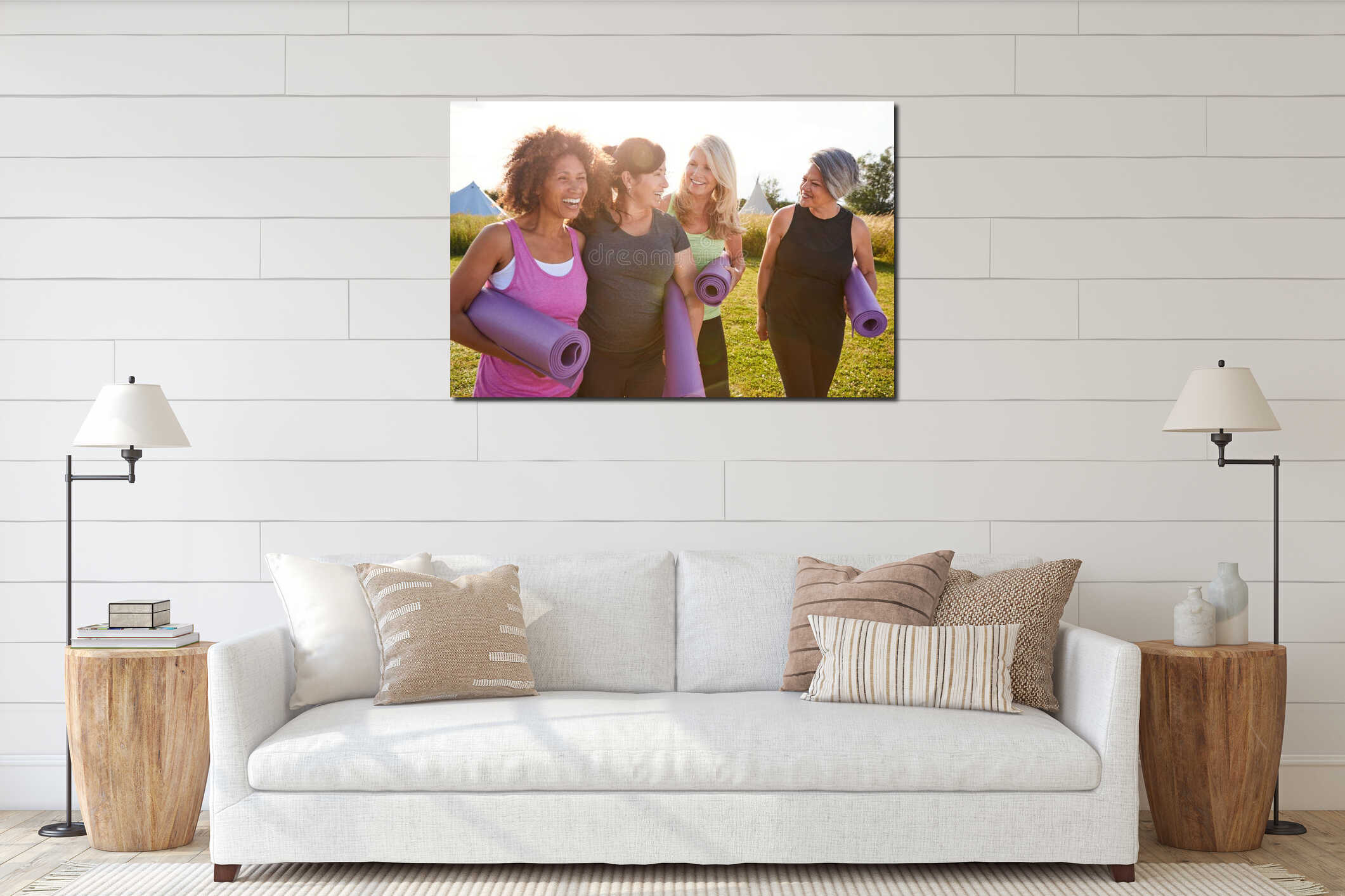 Canvas hanging interior mockup