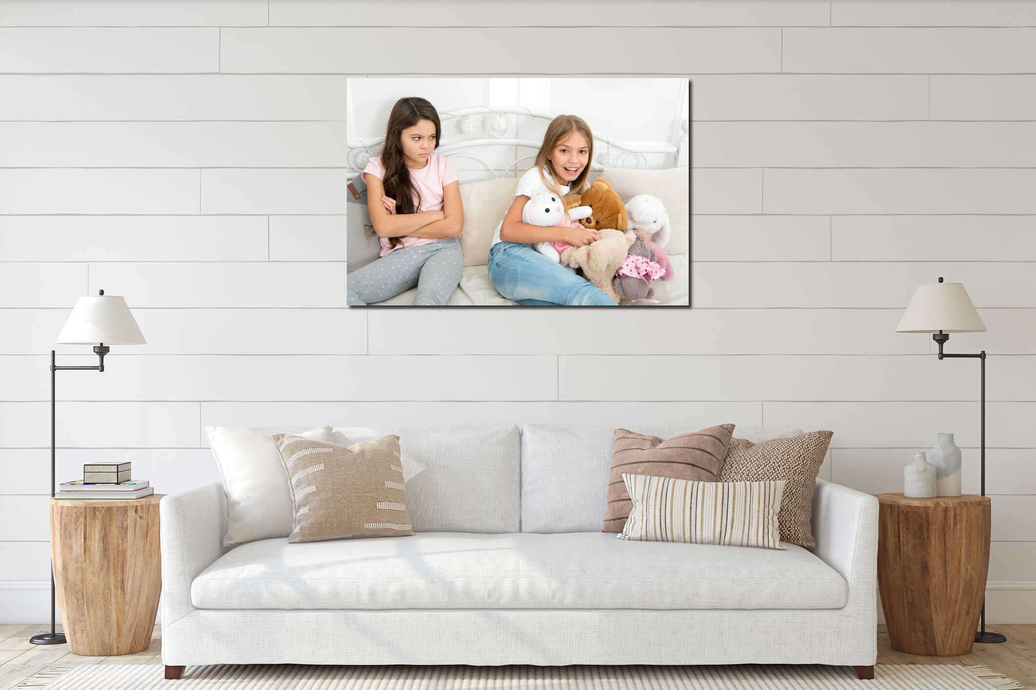 Canvas hanging interior mockup