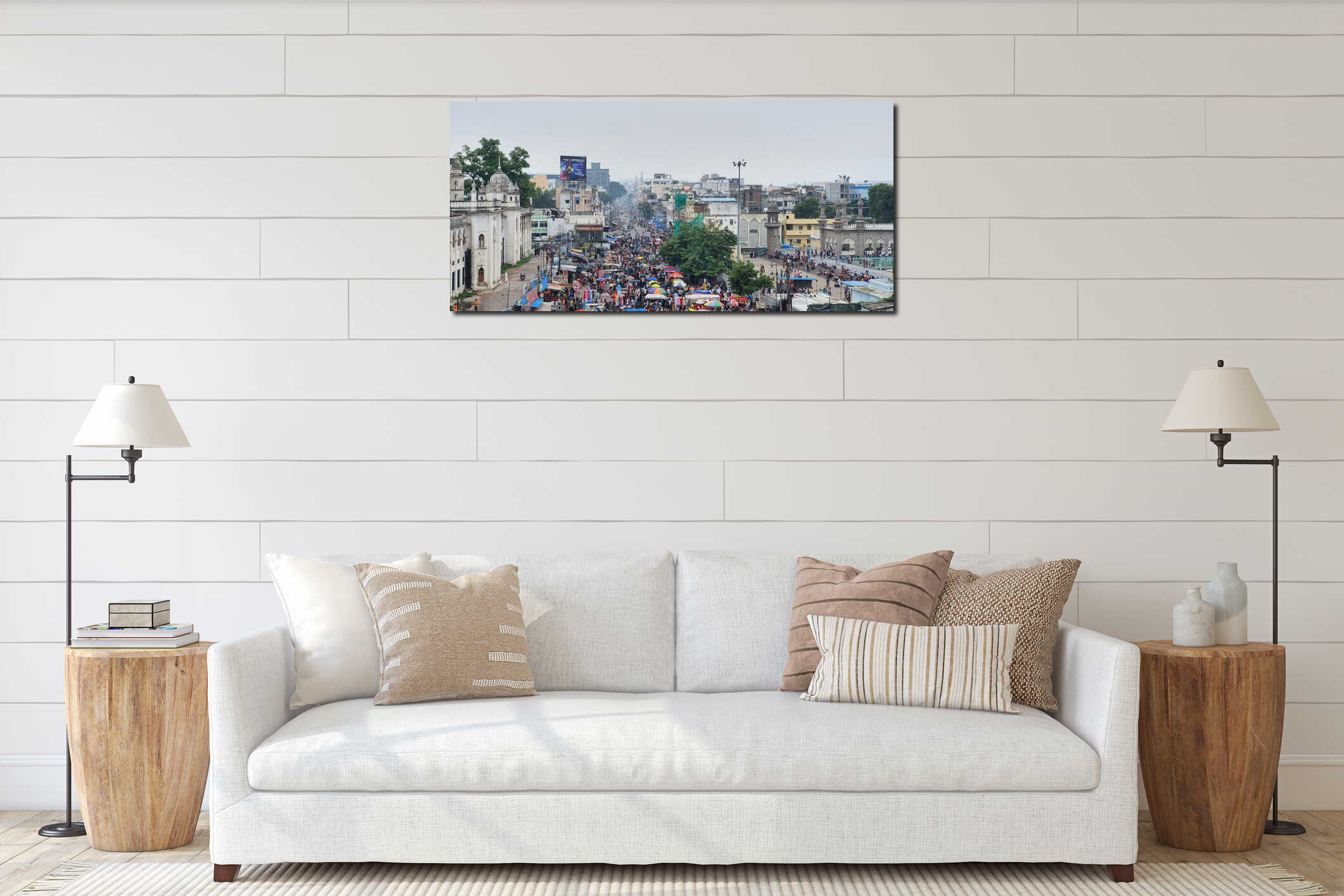 Canvas hanging interior mockup