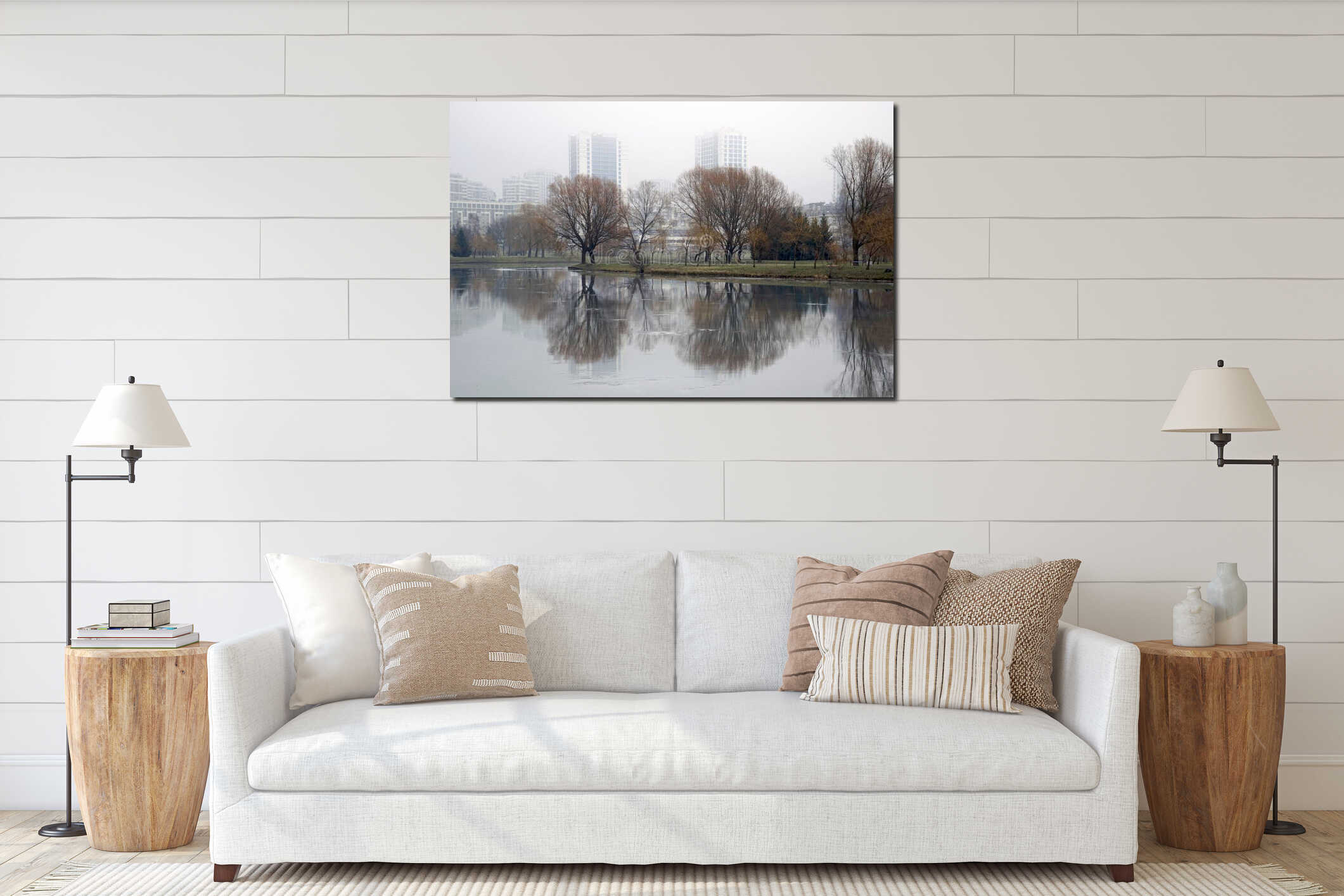 Canvas hanging interior mockup