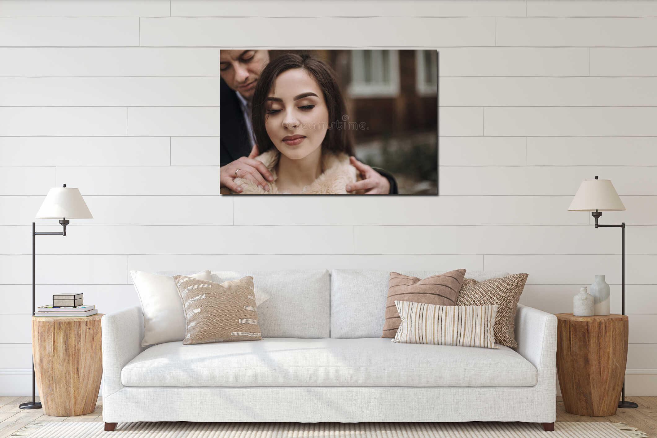 Canvas hanging interior mockup