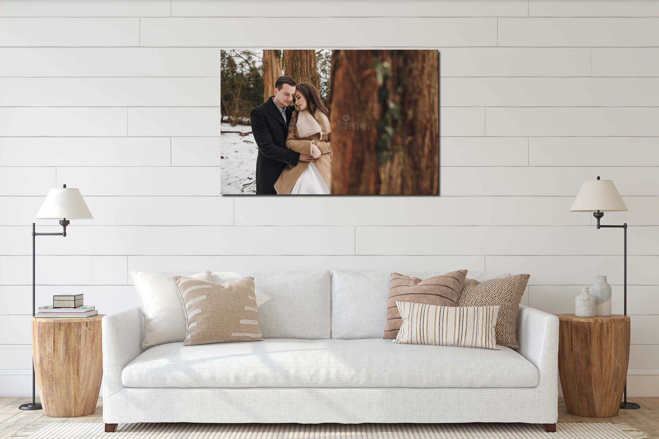 Canvas hanging interior mockup