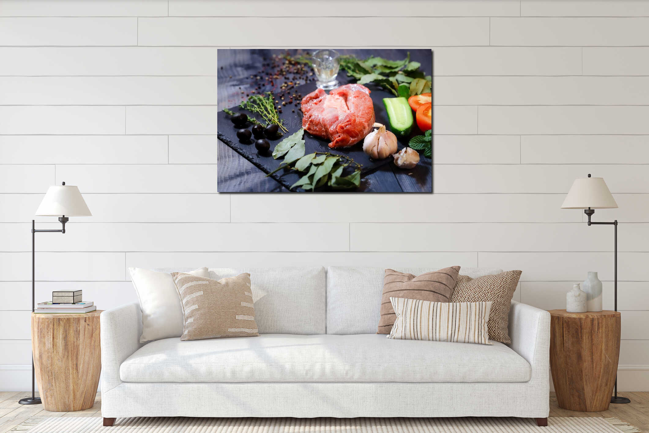 Canvas hanging interior mockup