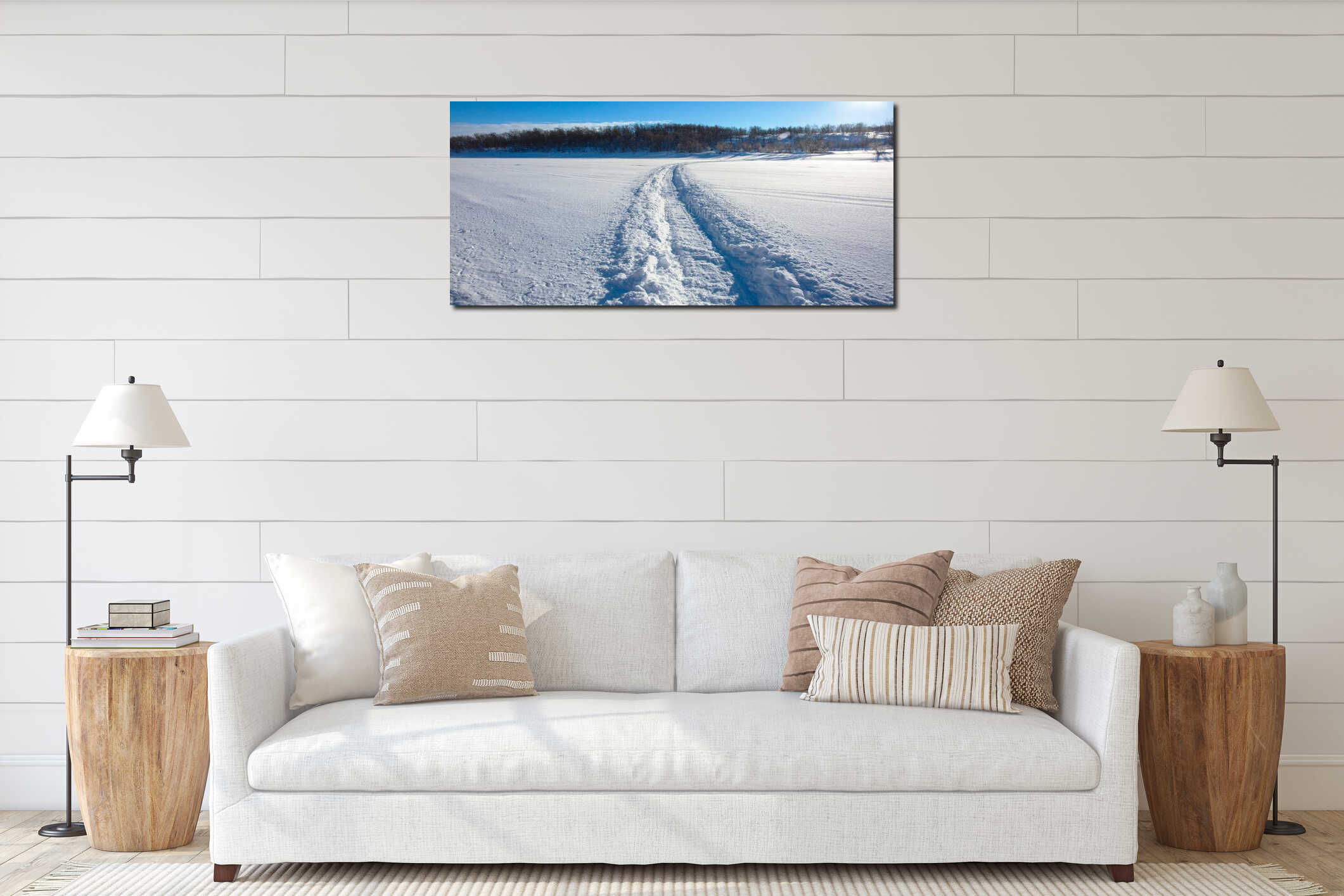 Canvas hanging interior mockup