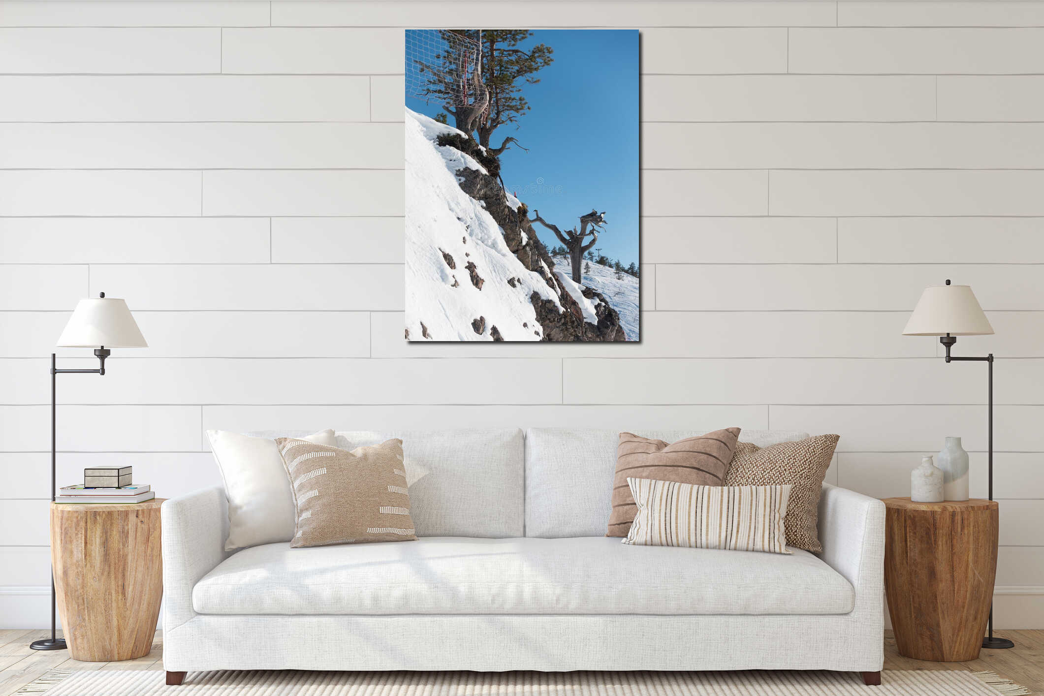 Canvas hanging interior mockup