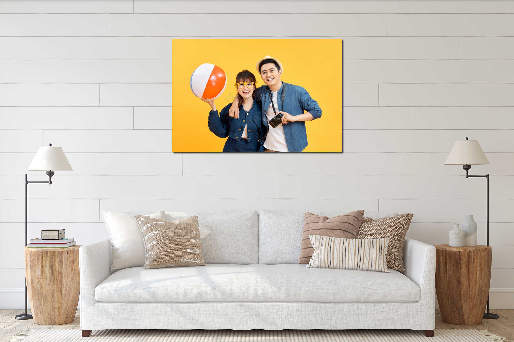 Canvas hanging interior mockup