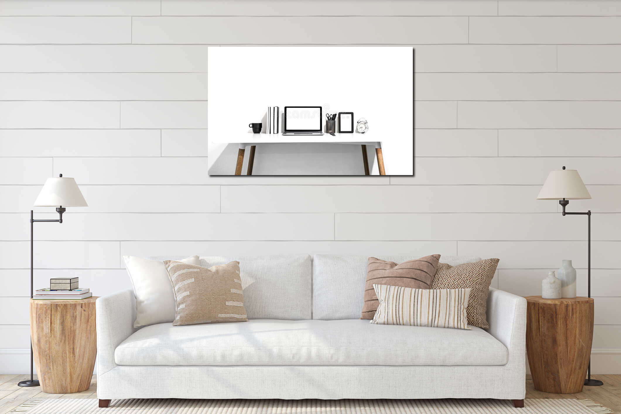 Canvas hanging interior mockup