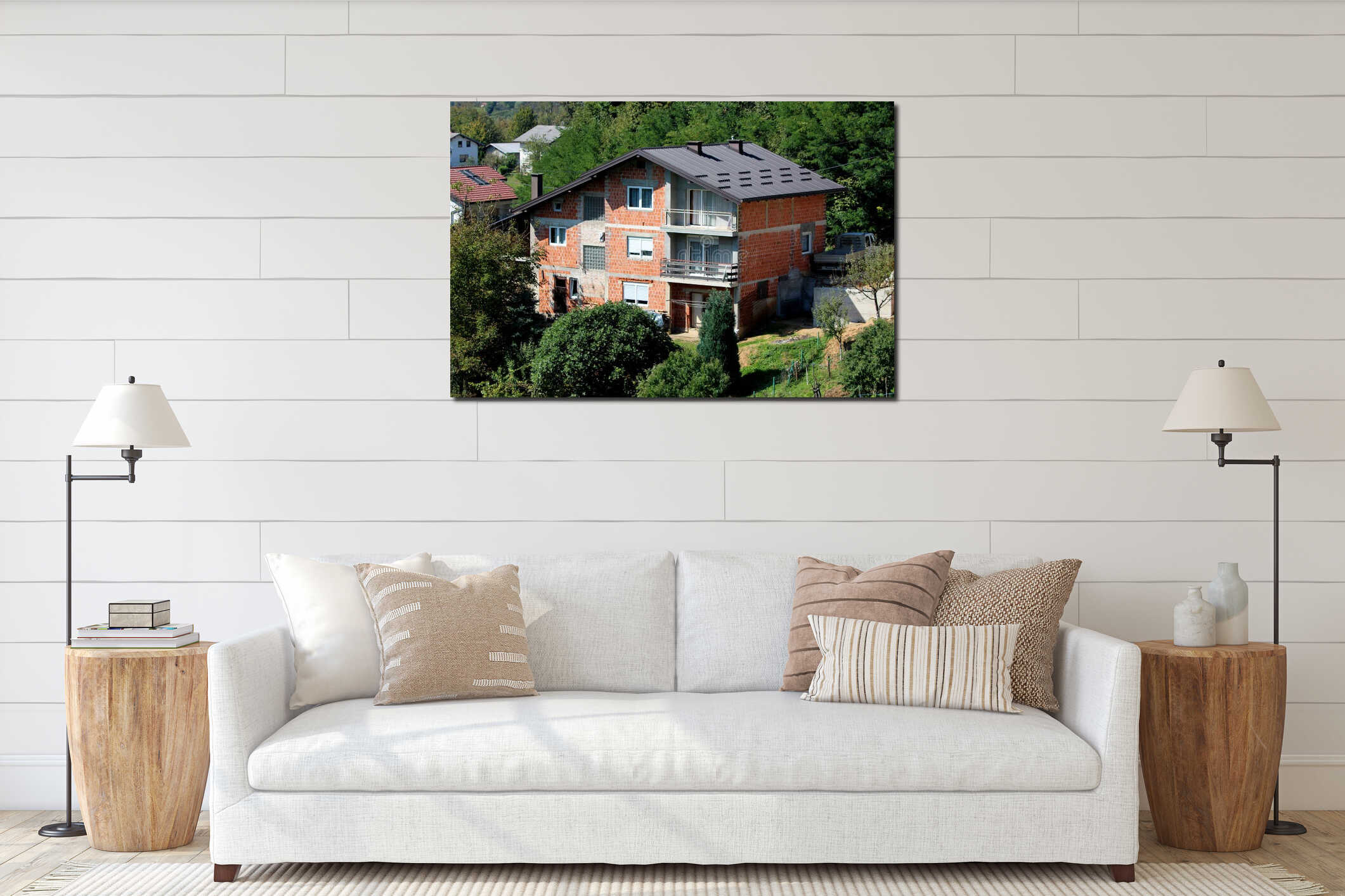 Canvas hanging interior mockup