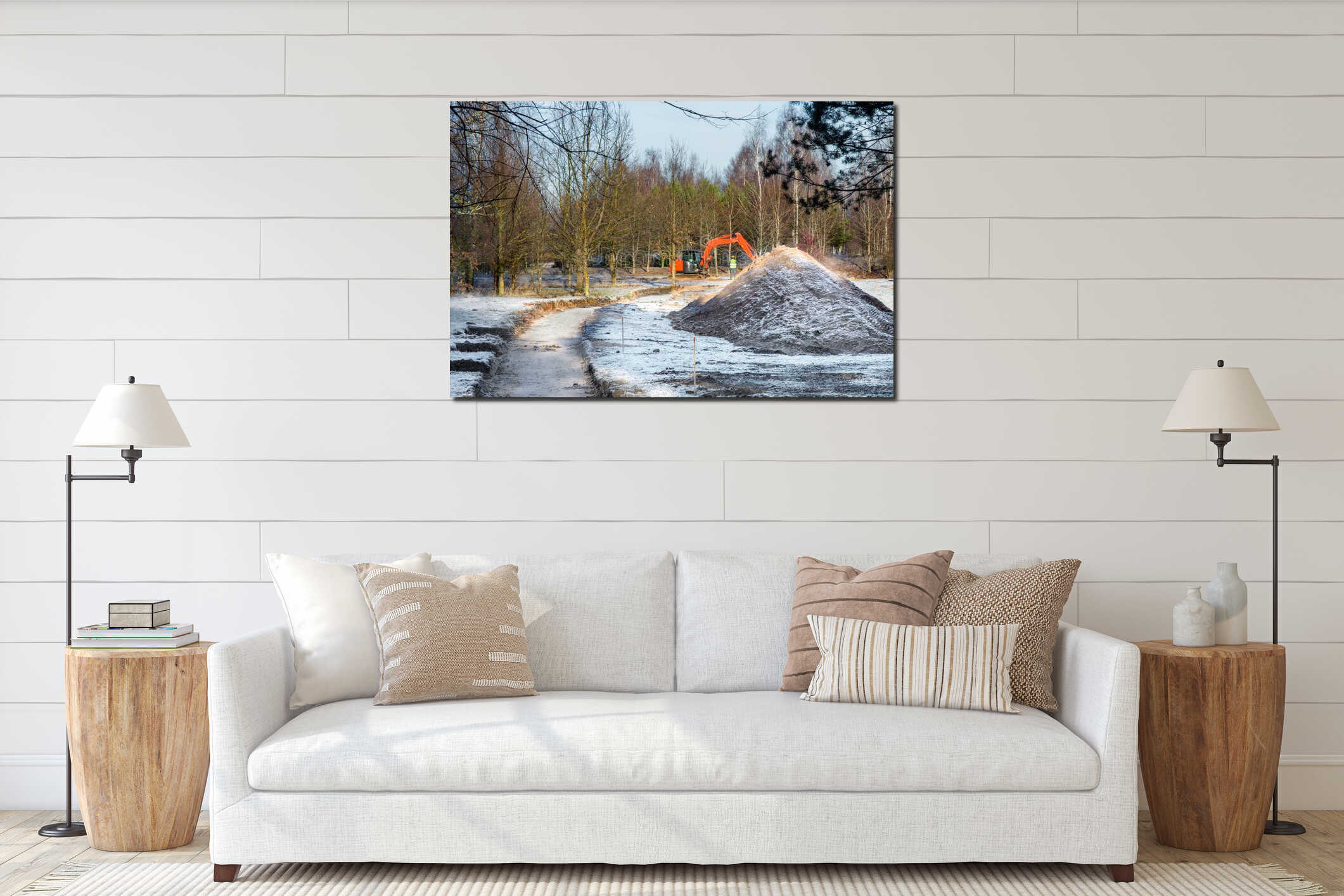 Canvas hanging interior mockup