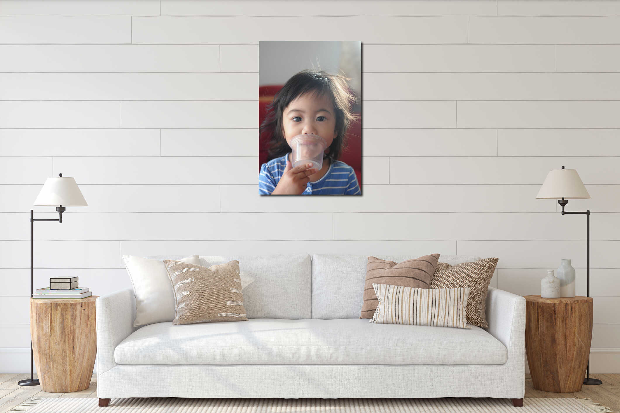 Canvas hanging interior mockup