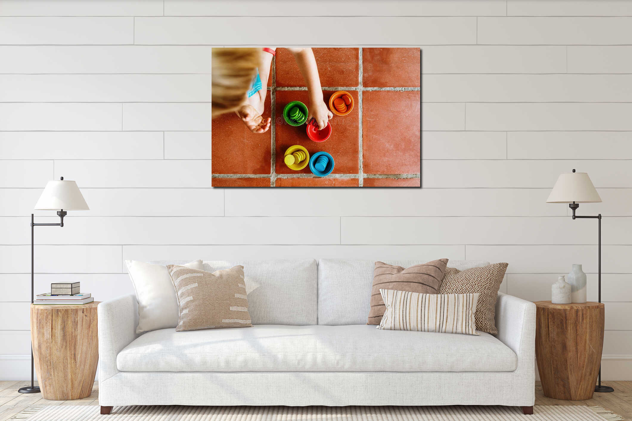 Canvas hanging interior mockup