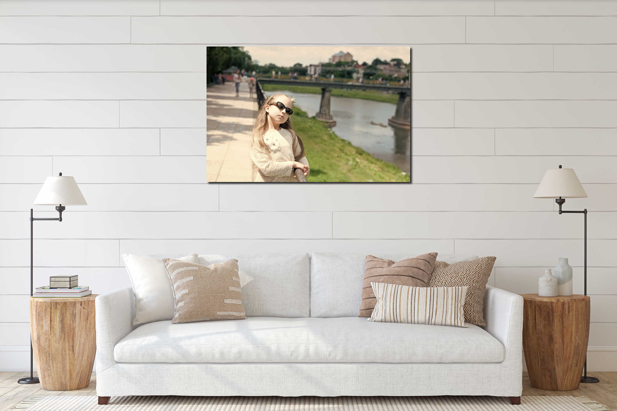 Canvas hanging interior mockup