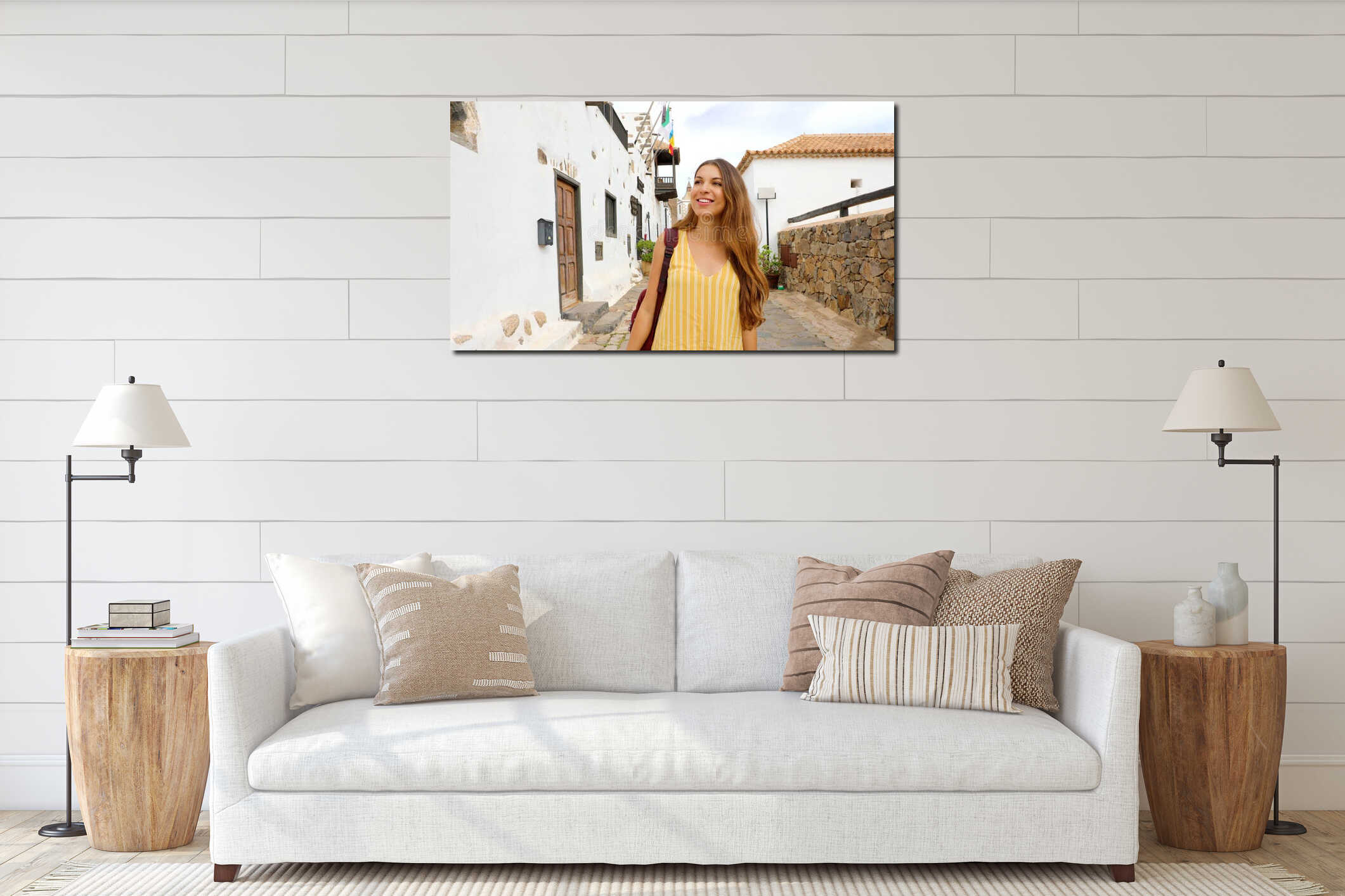 Canvas hanging interior mockup
