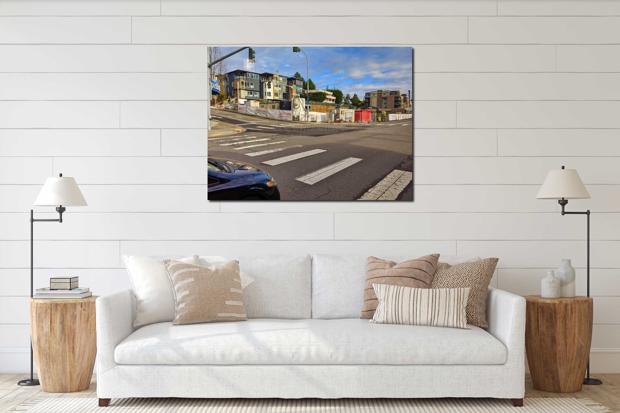 Canvas hanging interior mockup